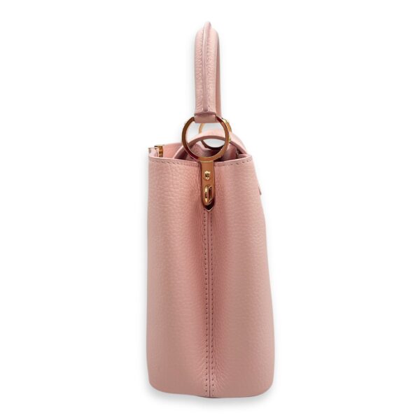 Capucines Pink Top Handle Bag in Taurillon Leather, Gold hardware - Image 5