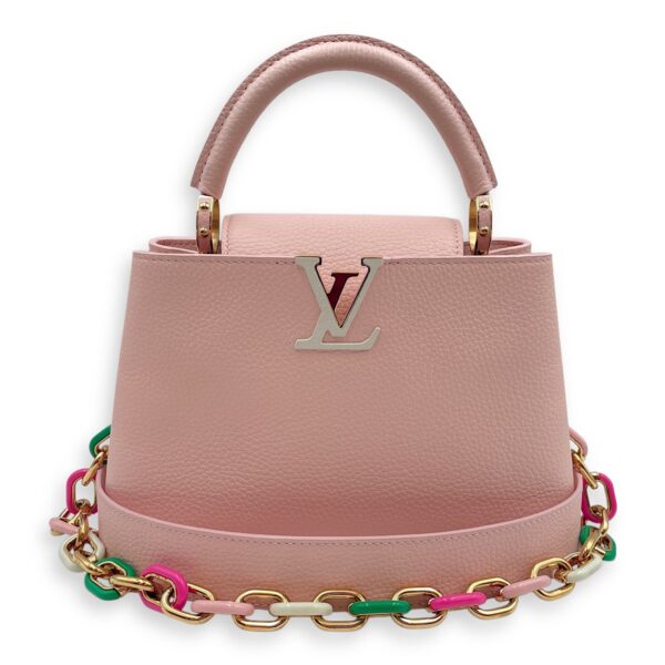 Capucines Pink Top Handle Bag in Taurillon Leather, Gold hardware - Image 9