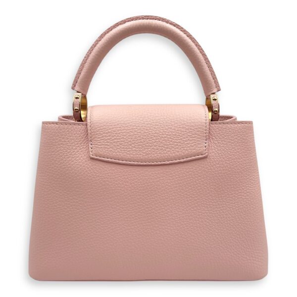 Capucines Pink Top Handle Bag in Taurillon Leather, Gold hardware - Image 3