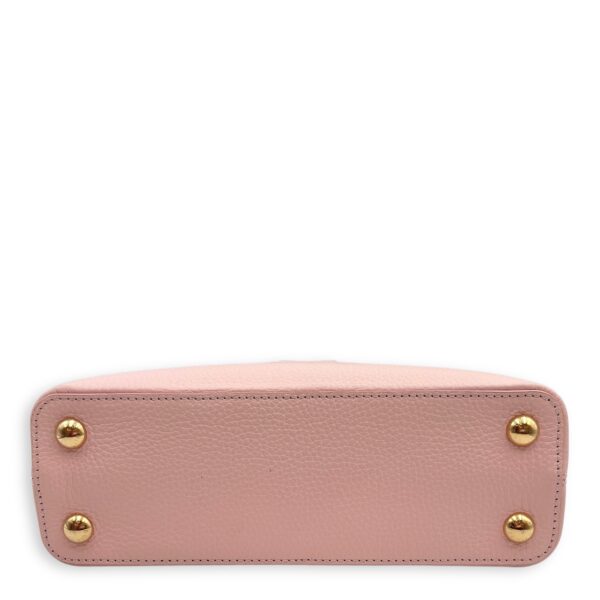 Capucines Pink Top Handle Bag in Taurillon Leather, Gold hardware - Image 6