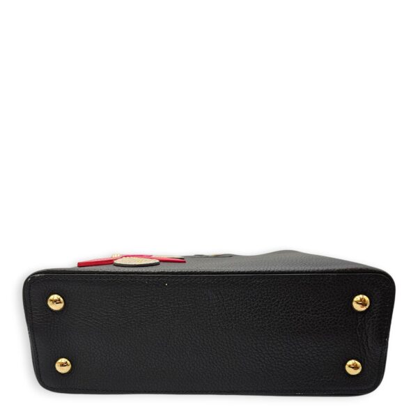 Capucines Iris Blossom PM Black Top Handle Bag in Calfskin, Gold hardware - Image 8