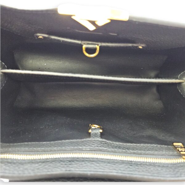 Capucines Iris Blossom PM Black Top Handle Bag in Calfskin, Gold hardware - Image 9