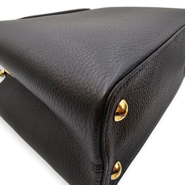 Capucines Iris Blossom PM Black Top Handle Bag in Calfskin, Gold hardware - Image 3