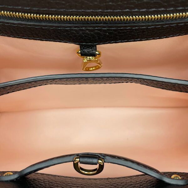 Capuccines with Colourful Chain BB Black Top Handle Bag in Calfskin, Gold hardware - Image 7
