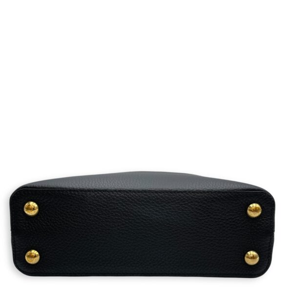 Capuccines with Colourful Chain BB Black Top Handle Bag in Calfskin, Gold hardware - Image 6