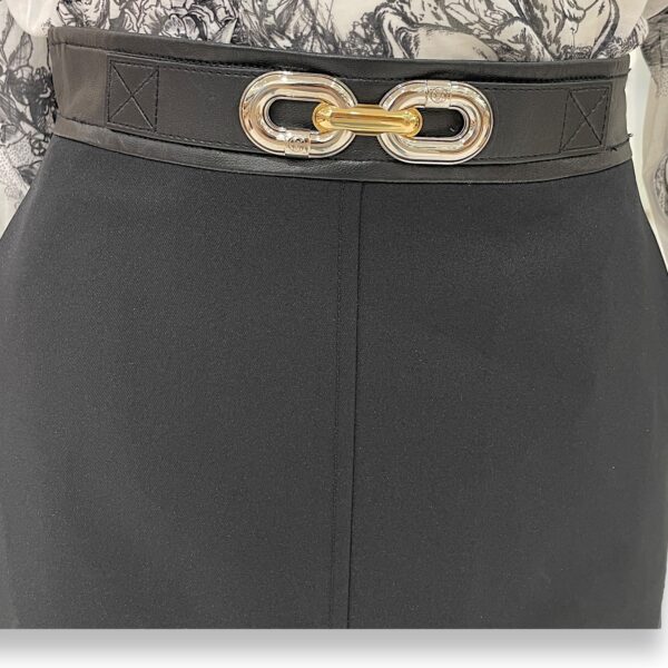A Line Skirt 36 Black Ready-To-Wear in Polyester, Gold hardware - Image 4