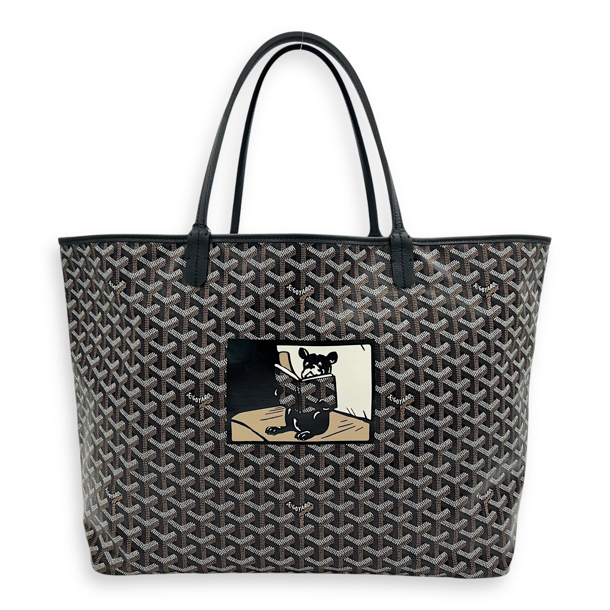 Saint Louis Tote Bag GM Black in Monogram Coated Canvas, Silver hardware