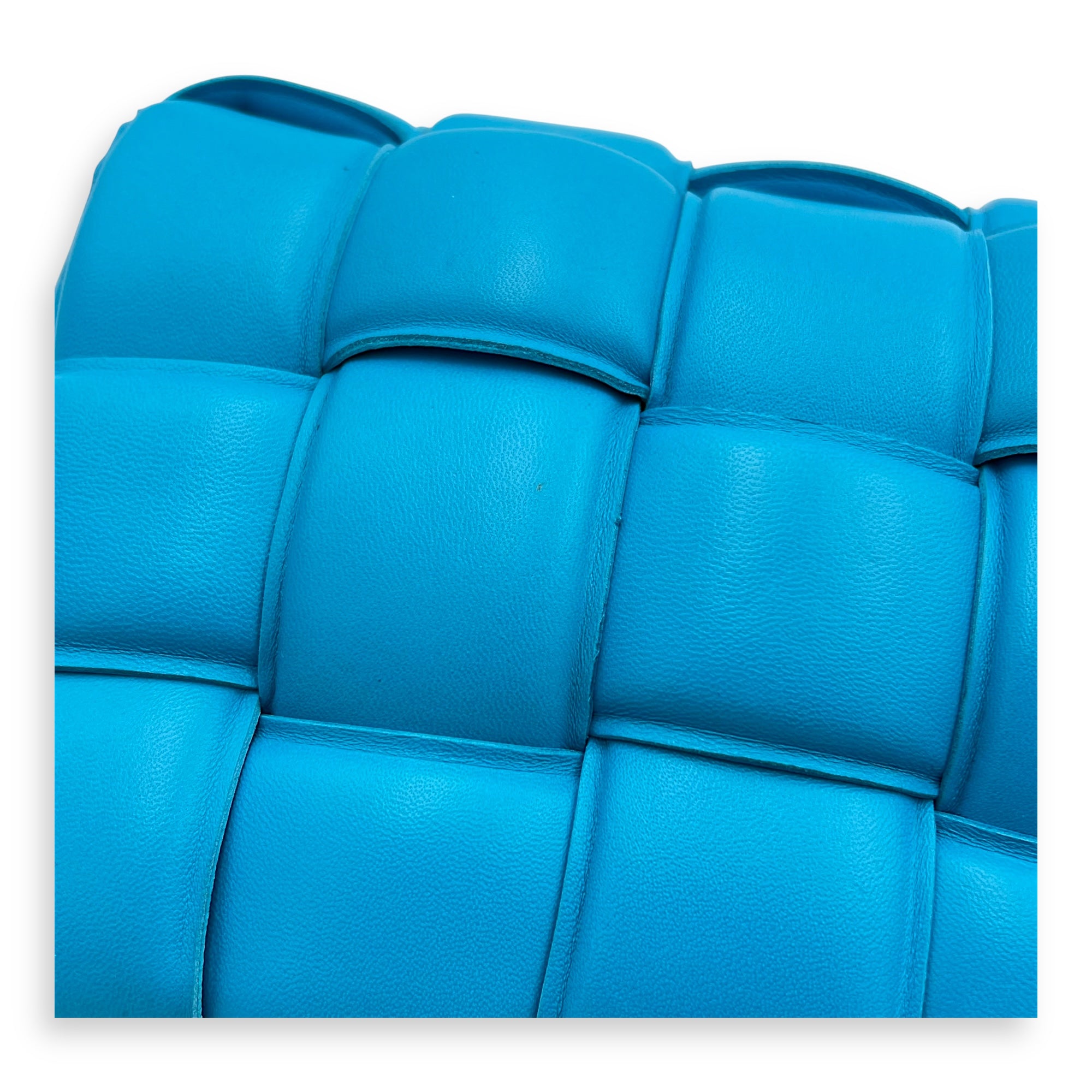 Padded Cassette Shoulder Bag Blue in Lambskin, Gold hardware - Image 11