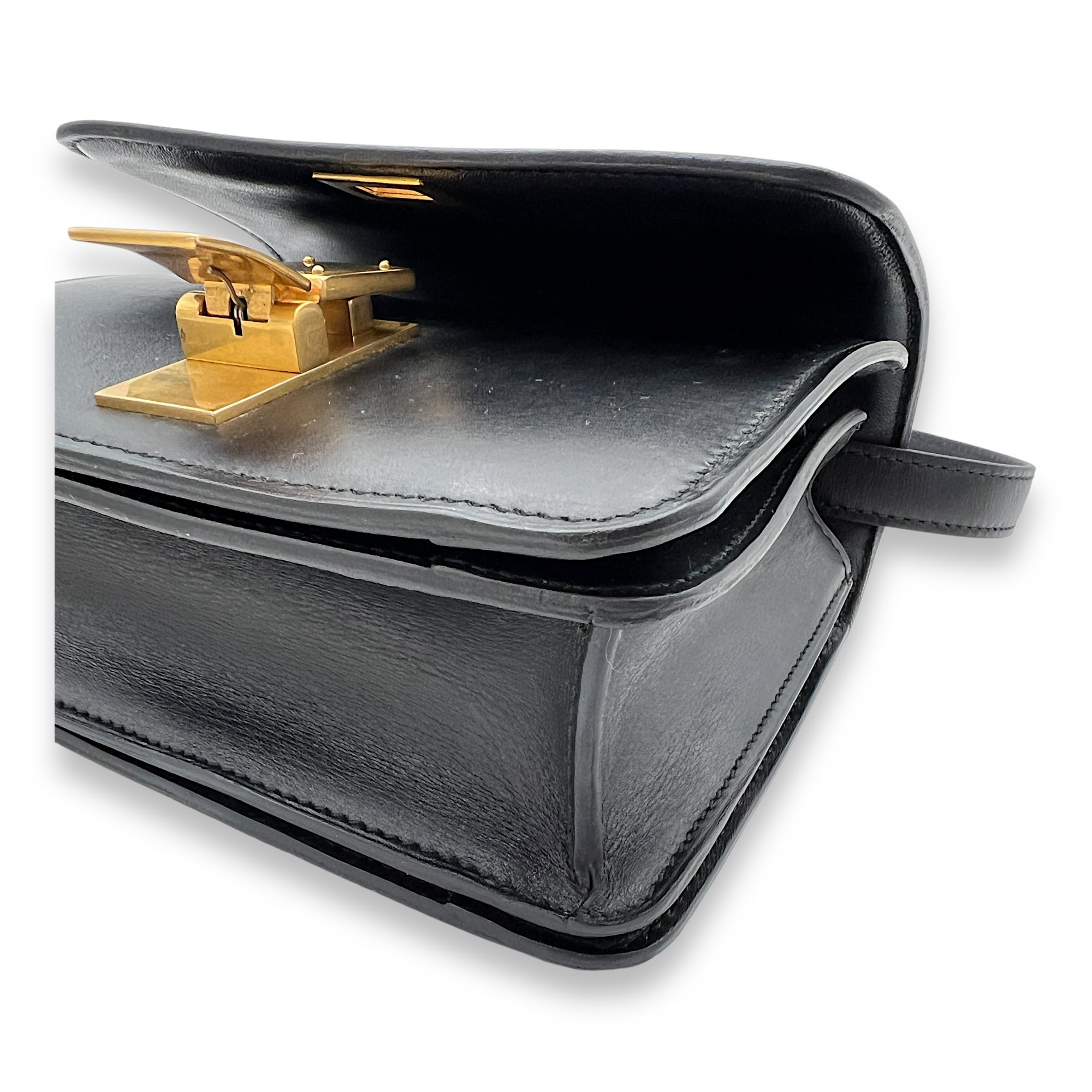 Box Shoulder Bag Mini Black in Calfskin, Gold hardware - Image 11