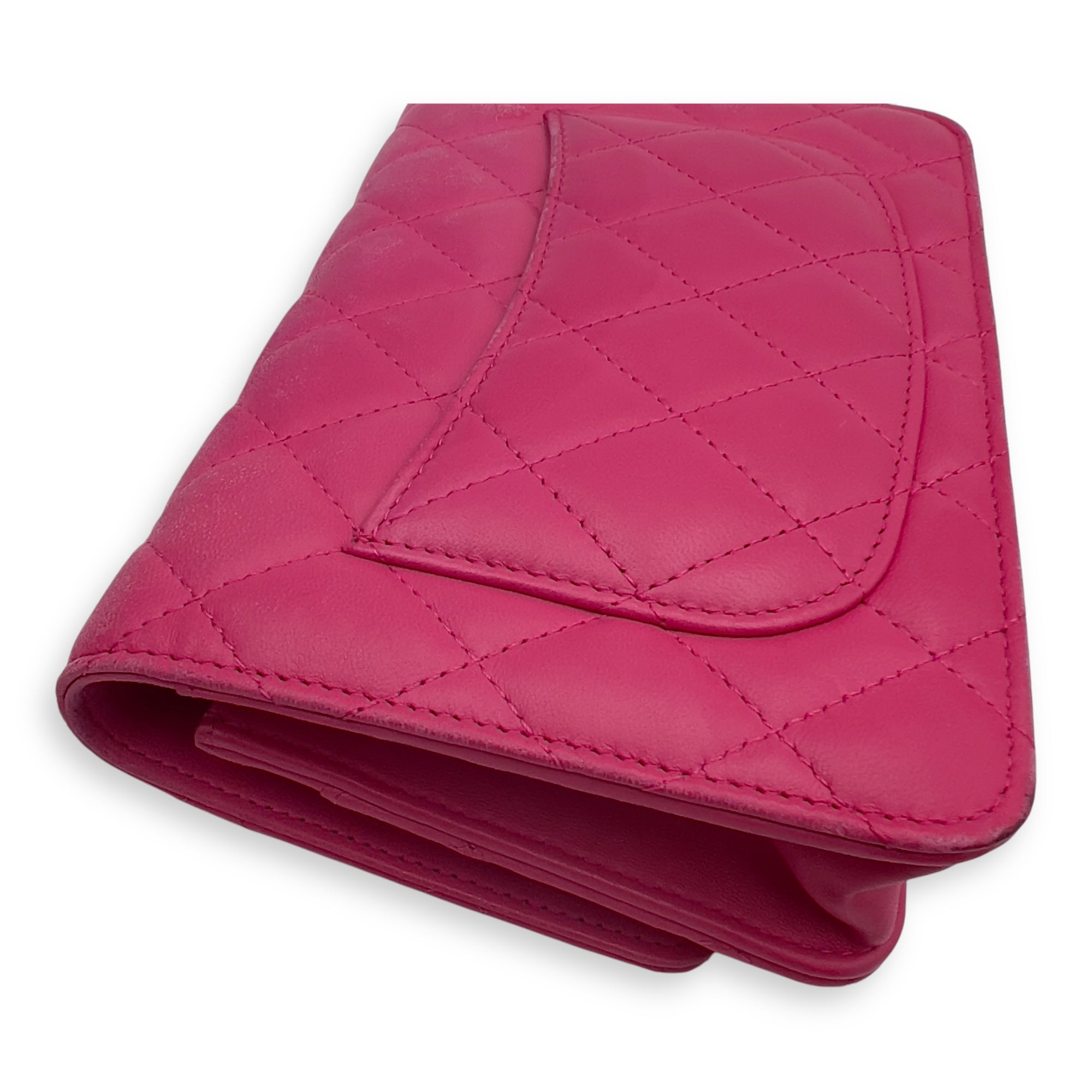 CC Wallet On Chain Pink in Lambskin, Gold hardware - Image 19