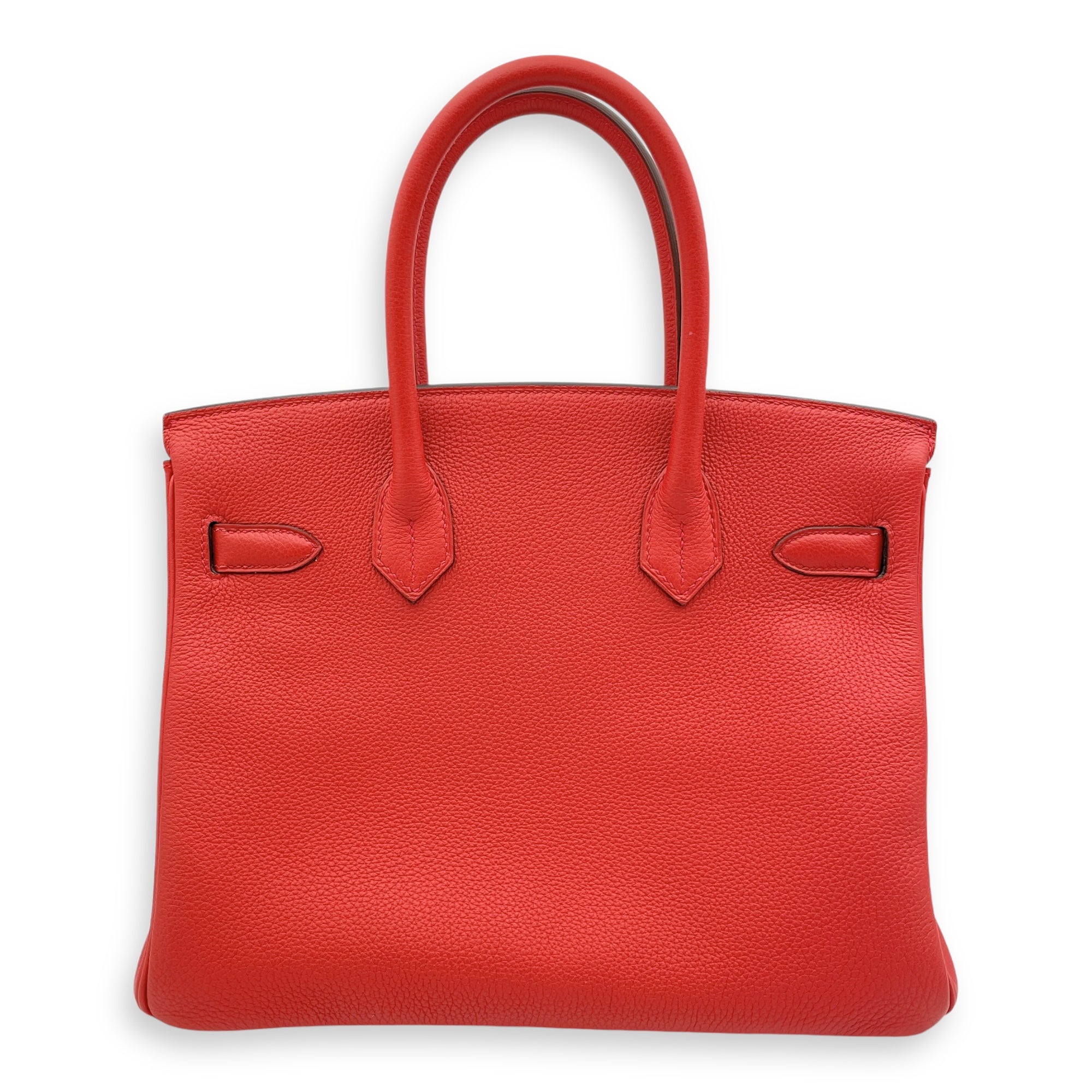 Birkin 30 Geranium in Togo, Silver hardware - Image 3