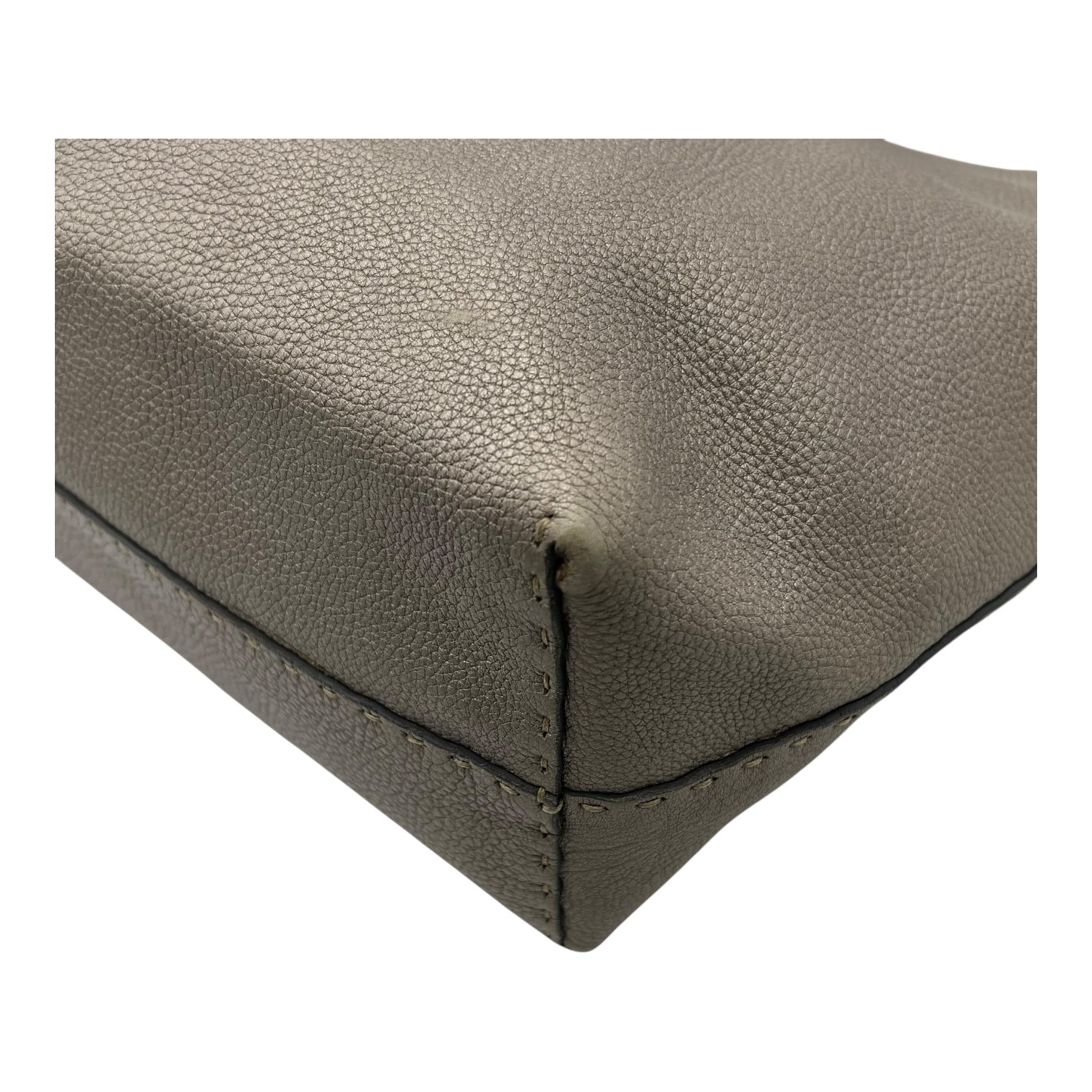 Selleria Metallic Grey Tote Bag in Calfskin, Silver hardware - Image 14