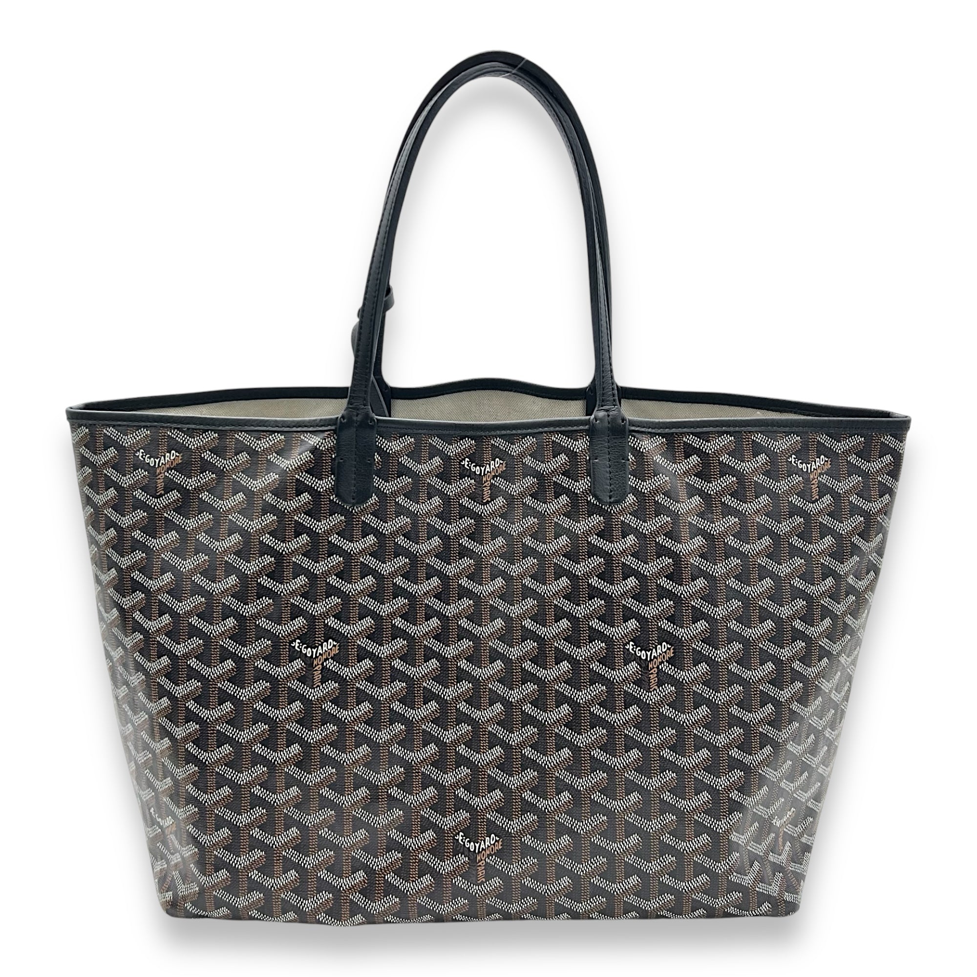Saint Louis Tote Bag PM Black in Coated Canvas, Silver hardware