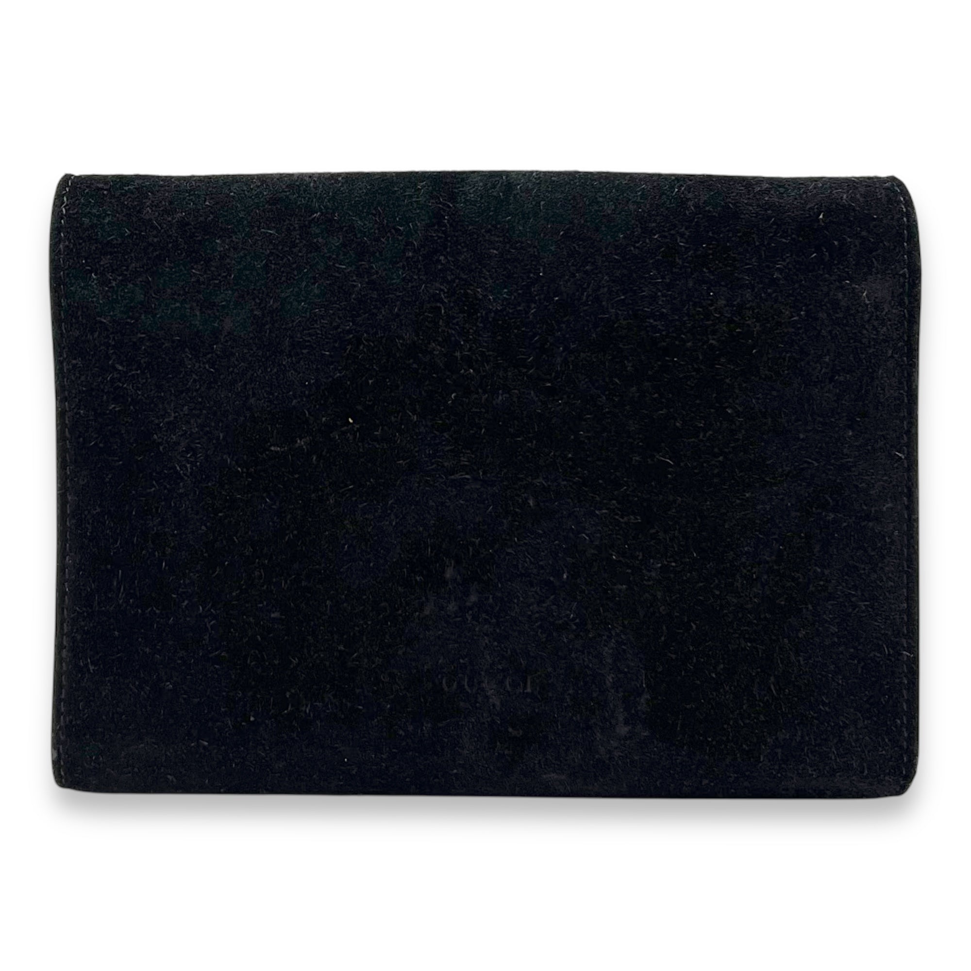 Dionysus Black Wallet On Chain in Suede Leather, Ruthenium hardware - Image 3