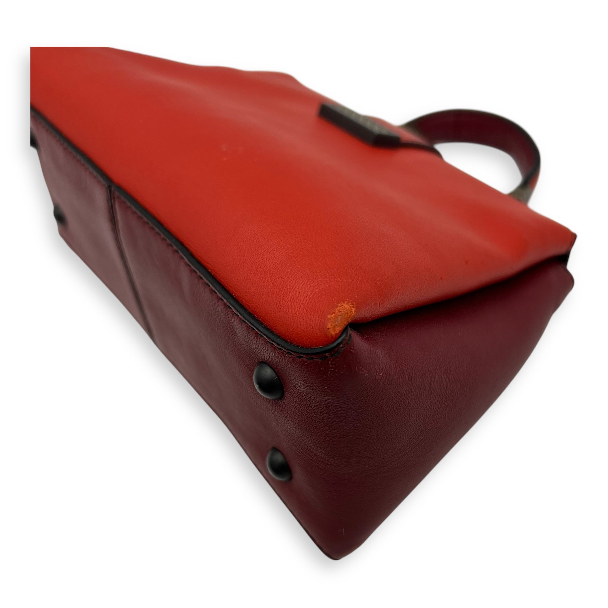 Piazza Top Handle Bag Red in Calfskin, Ruthenium hardware - Image 13