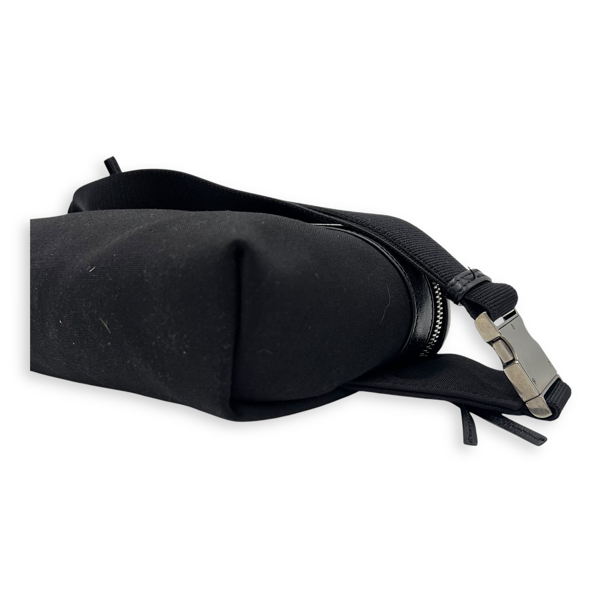 City Belt Bag Black in Canvas, Silver hardware - Image 9
