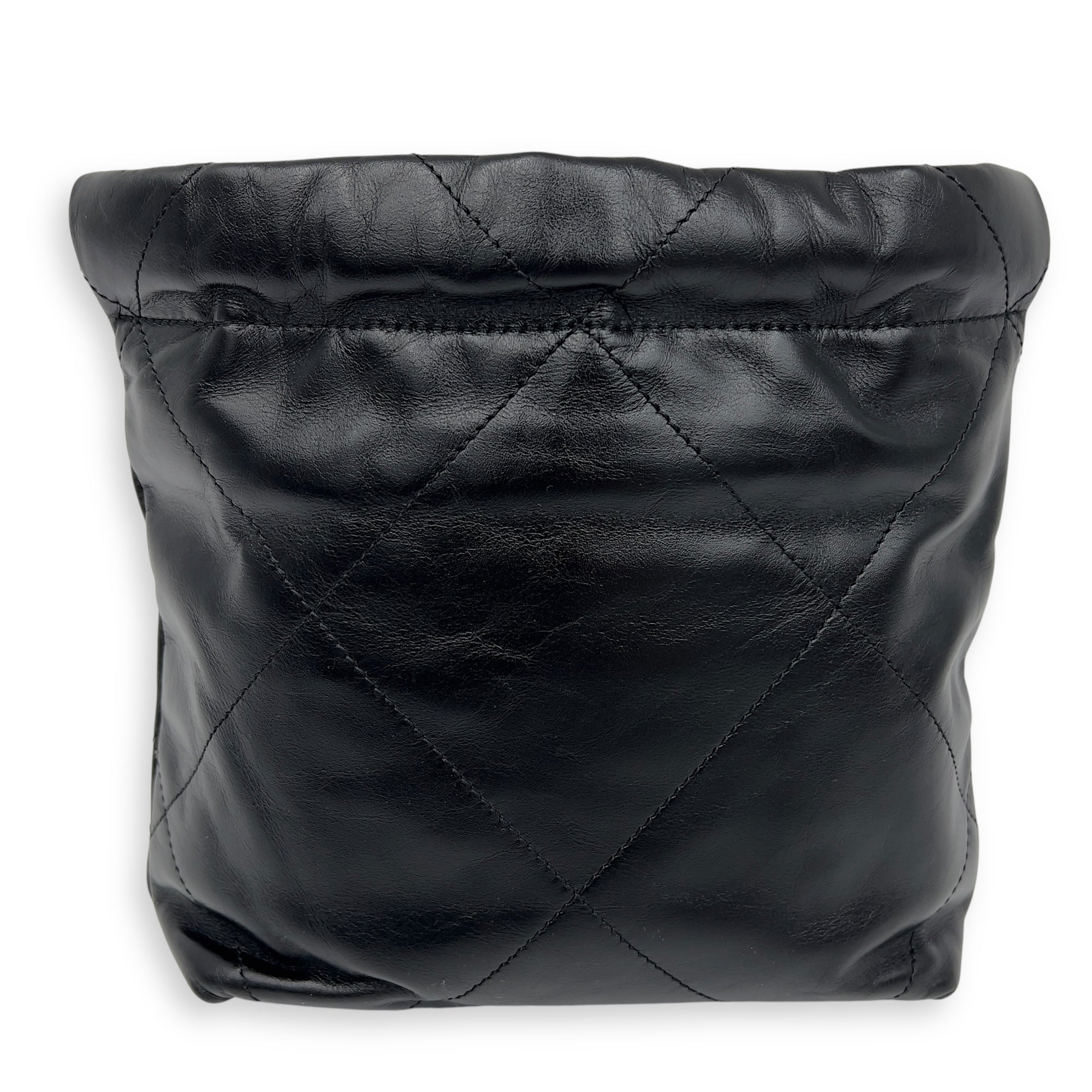 22 Tote Shoulder Bag Mini Black in Lambskin, Gold hardware - Image 12