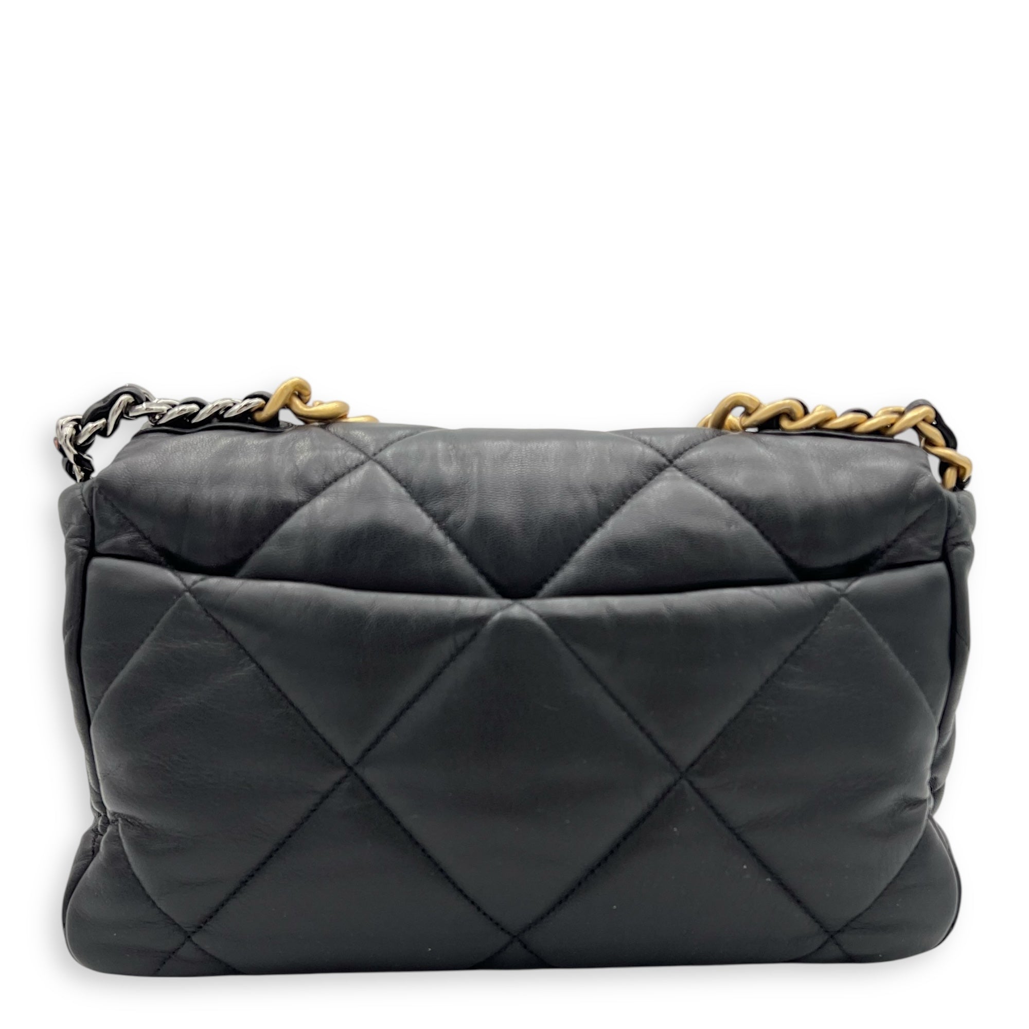 C19 Large Black Shoulder Bag in Lambskin, Mixed hardware - Image 3