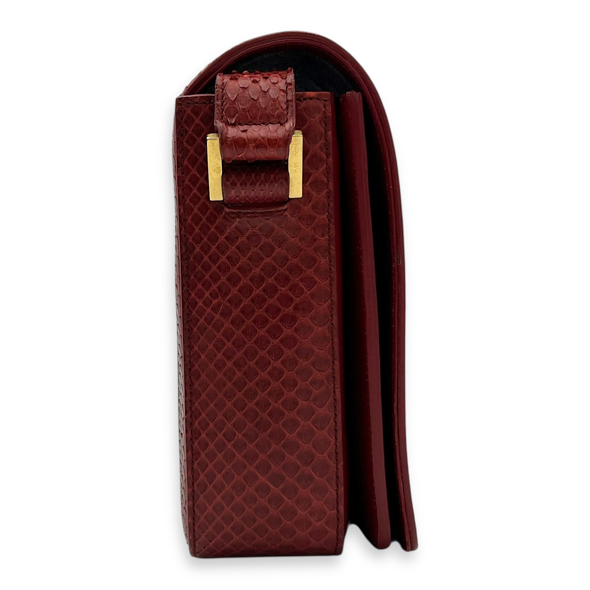Monogram Universite Crossbody Bag Red in Python Leather, Gold hardware - Image 4