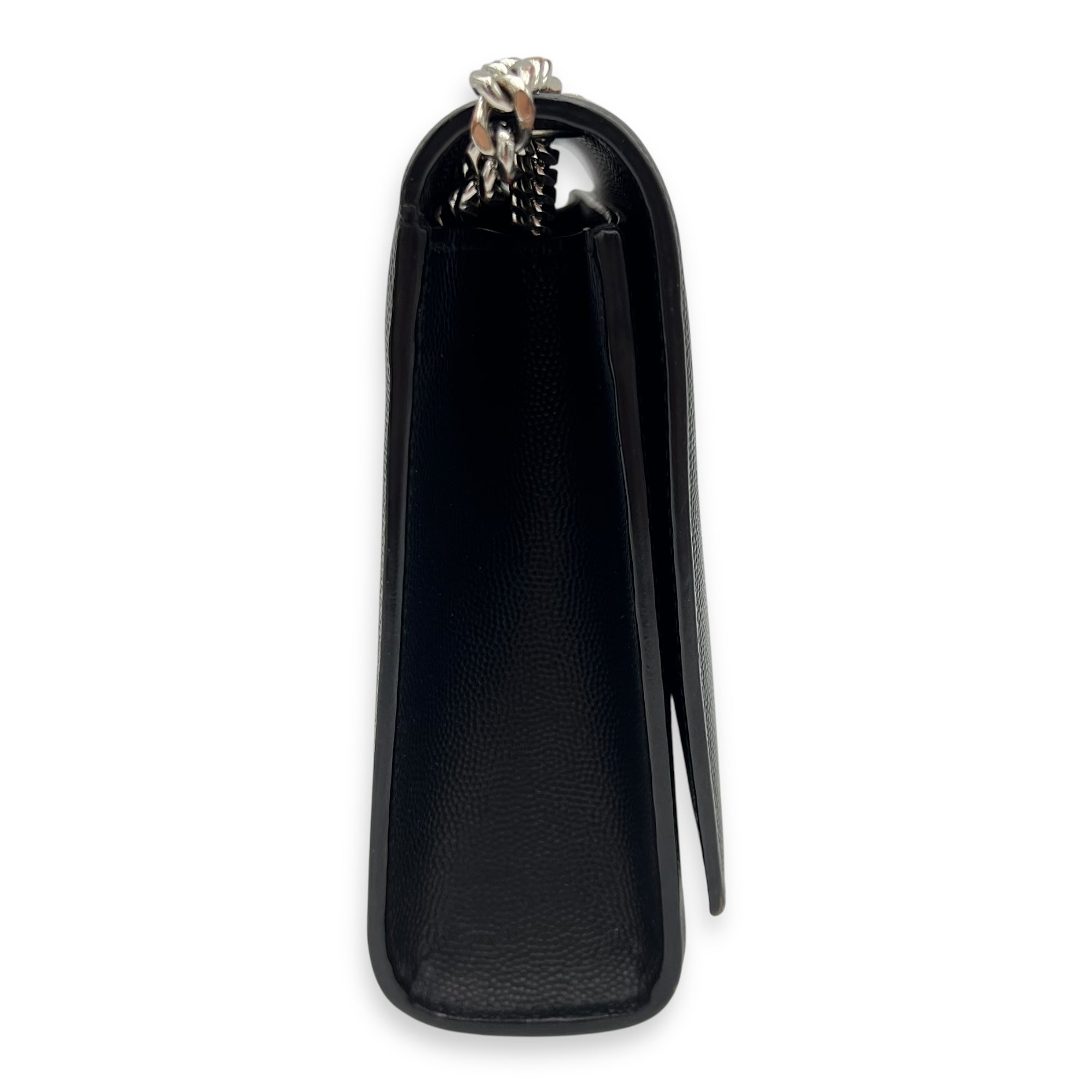 Kate Crossbody Bag Black in Calfskin, Silver hardware - Image 6