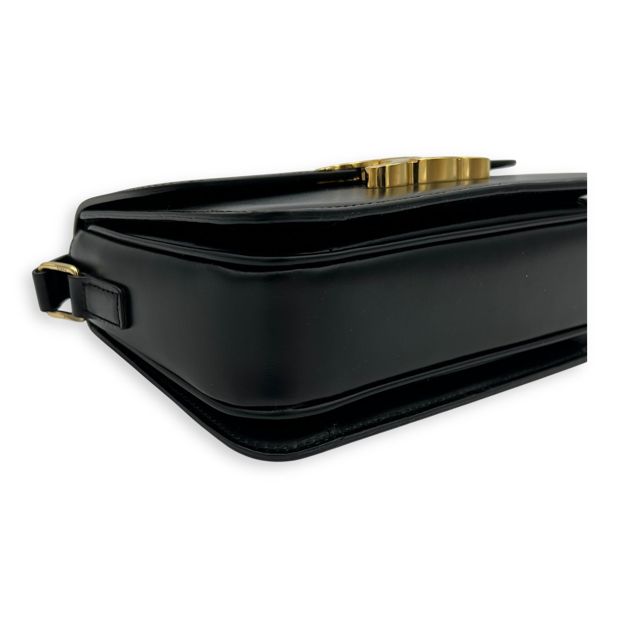 Triomphe Teen Black Crossbody Bag in Box Calfskin, Gold hardware - Image 9