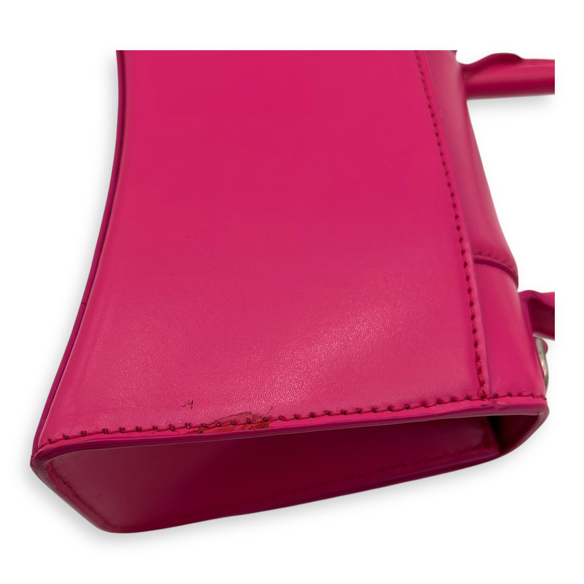 Hourglass XS Top handle bag in Calfskin, Silver Hardware - Image 9