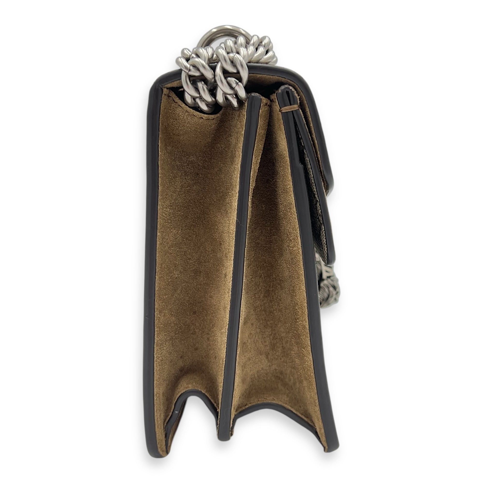 Dionysus Small Brown Shoulder Bag in Coated Canvas, Ruthenium hardware - Image 4