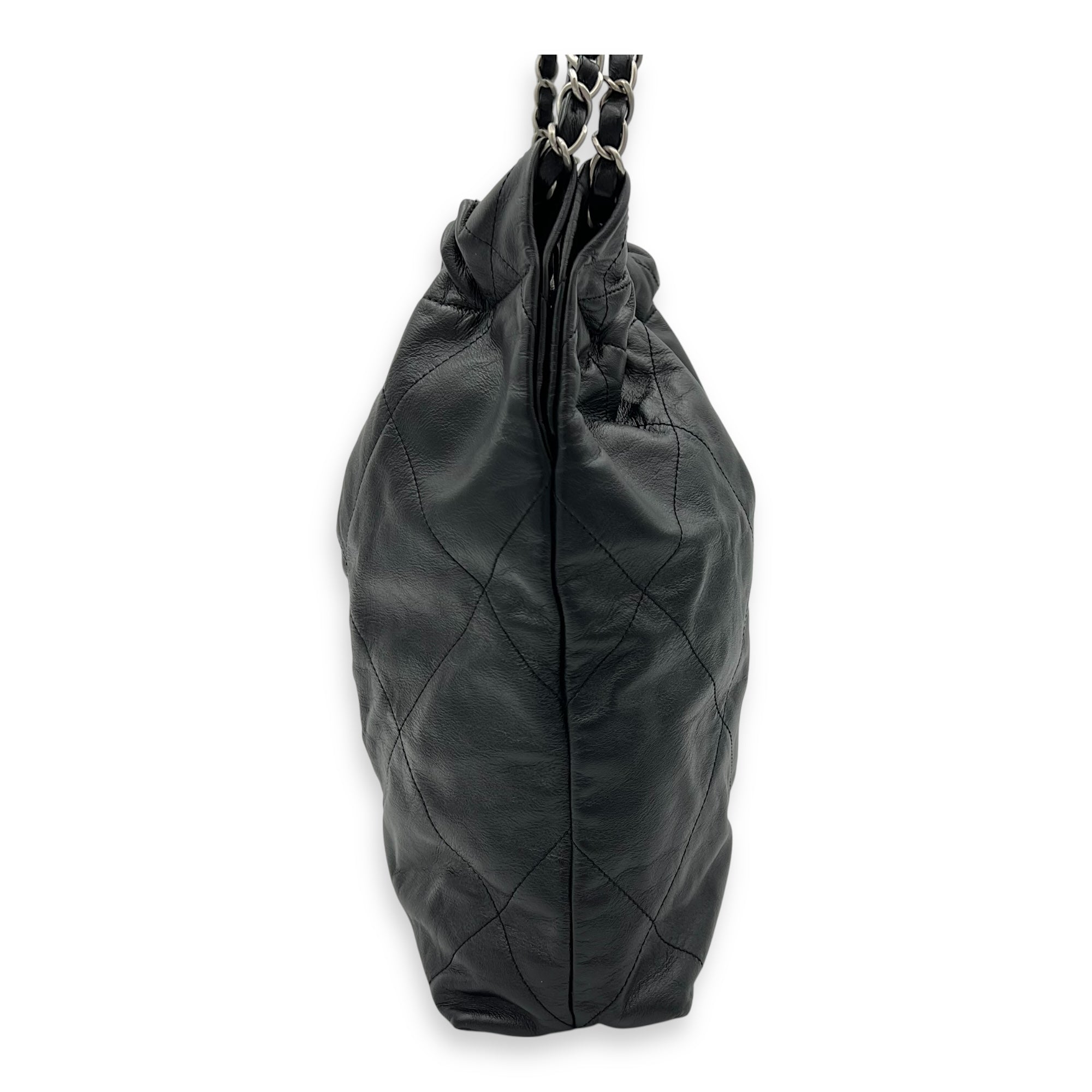 22 Tote Shoulder Bag Small Black in Calfskin, Silver hardware - Image 4