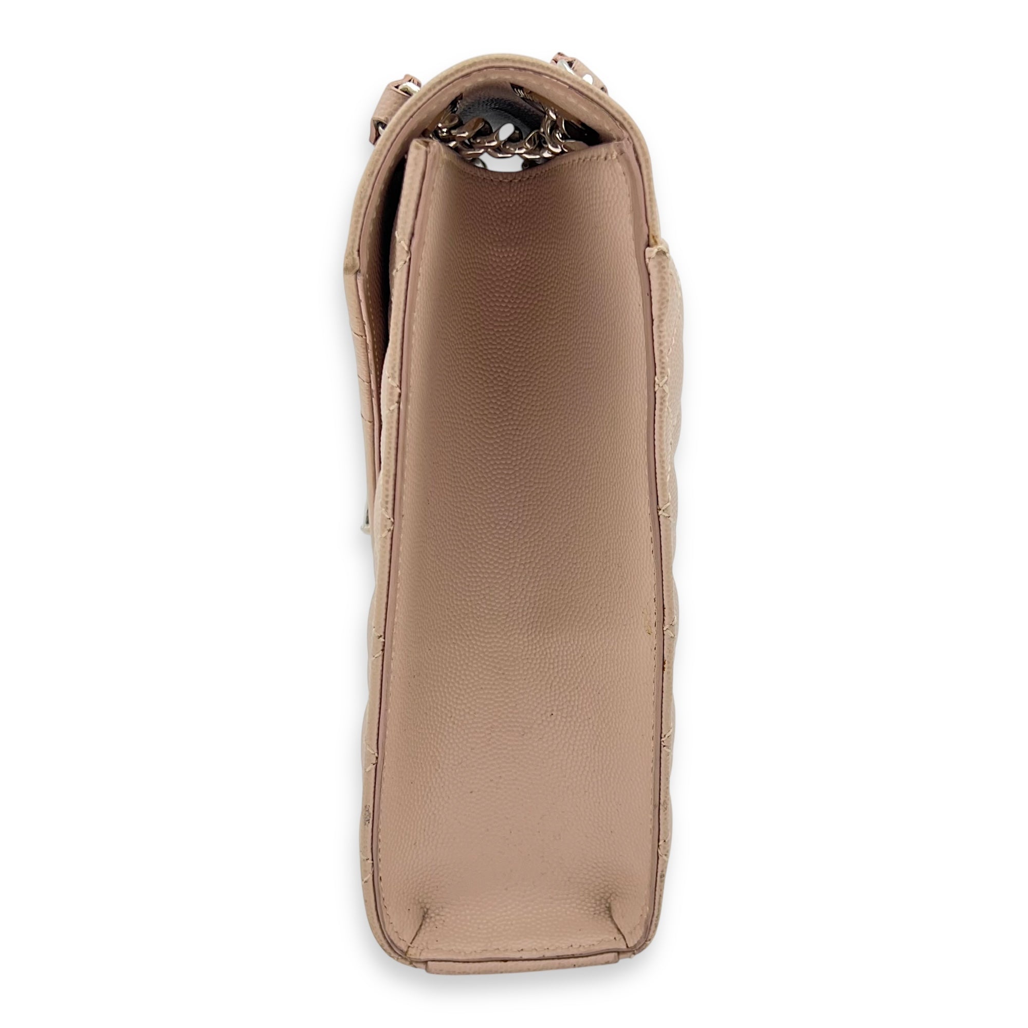 Envelope Shoulder Bag Large Pink in Caviar Leather, Silver hardware - Image 5