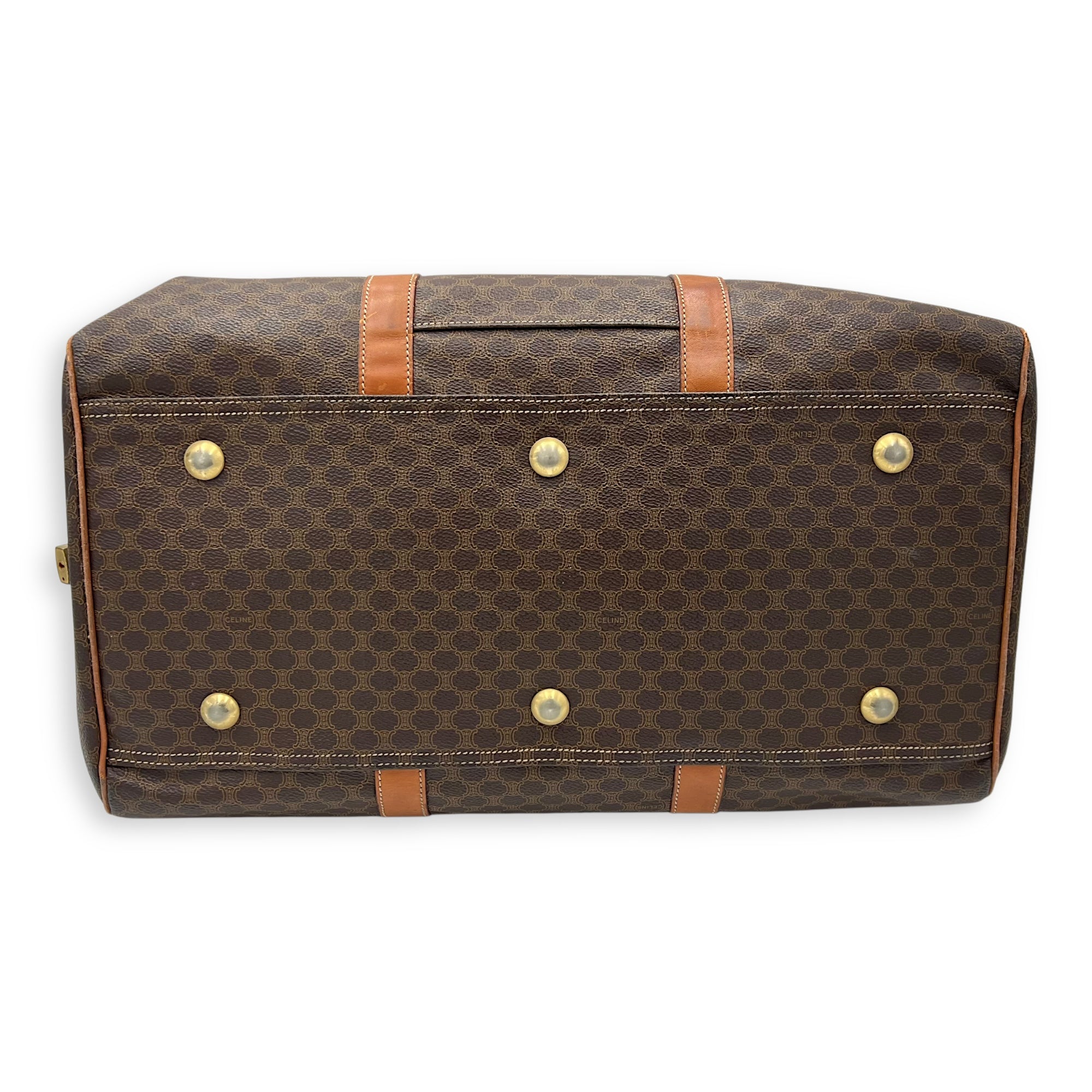 Vintage Macadam Brown Duffle Bag in Coated Canvas, Gold hardware - Image 6