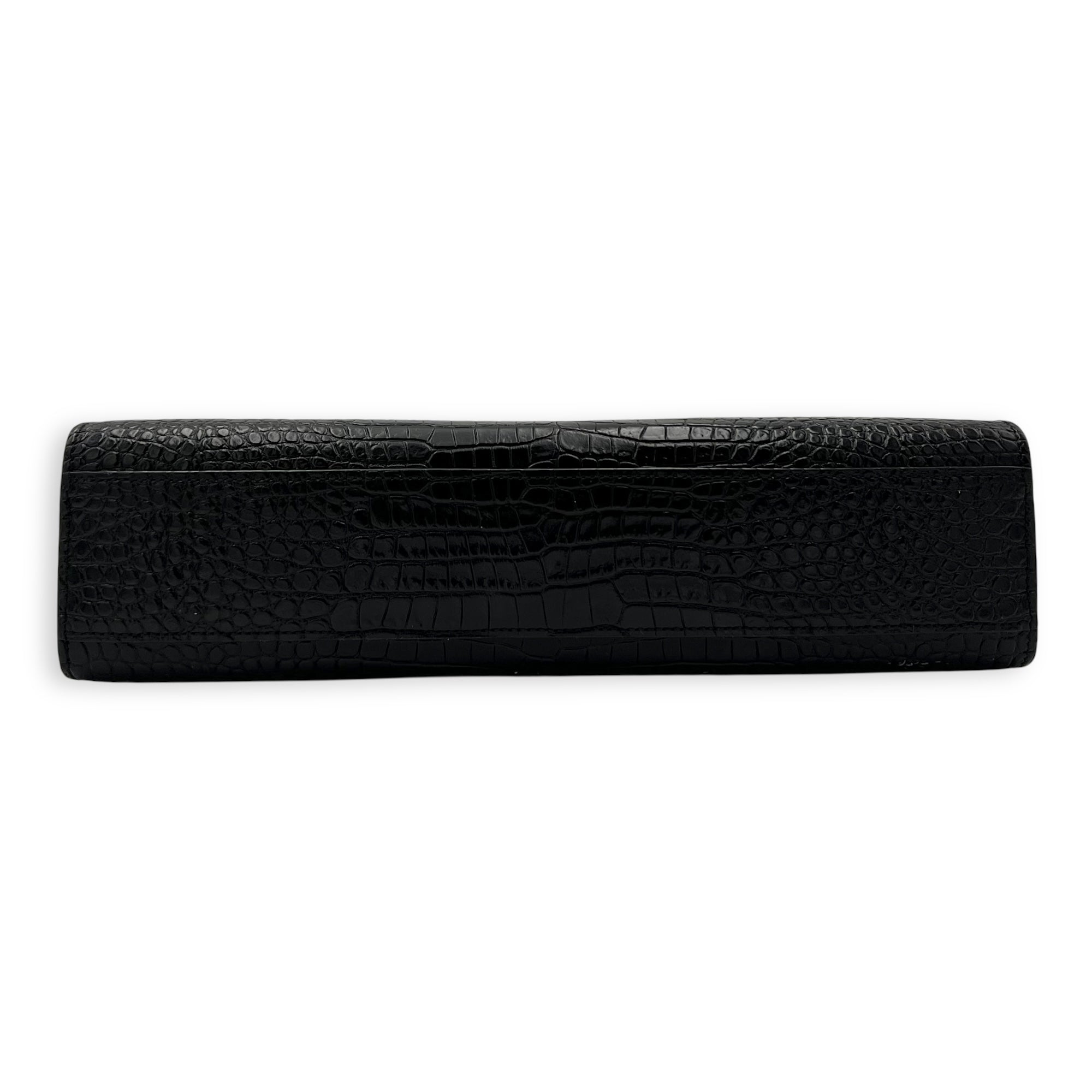 Manhattan Shoulder Bag Black in Crocodile Embossed Calfskin, Gold hardware - Image 6