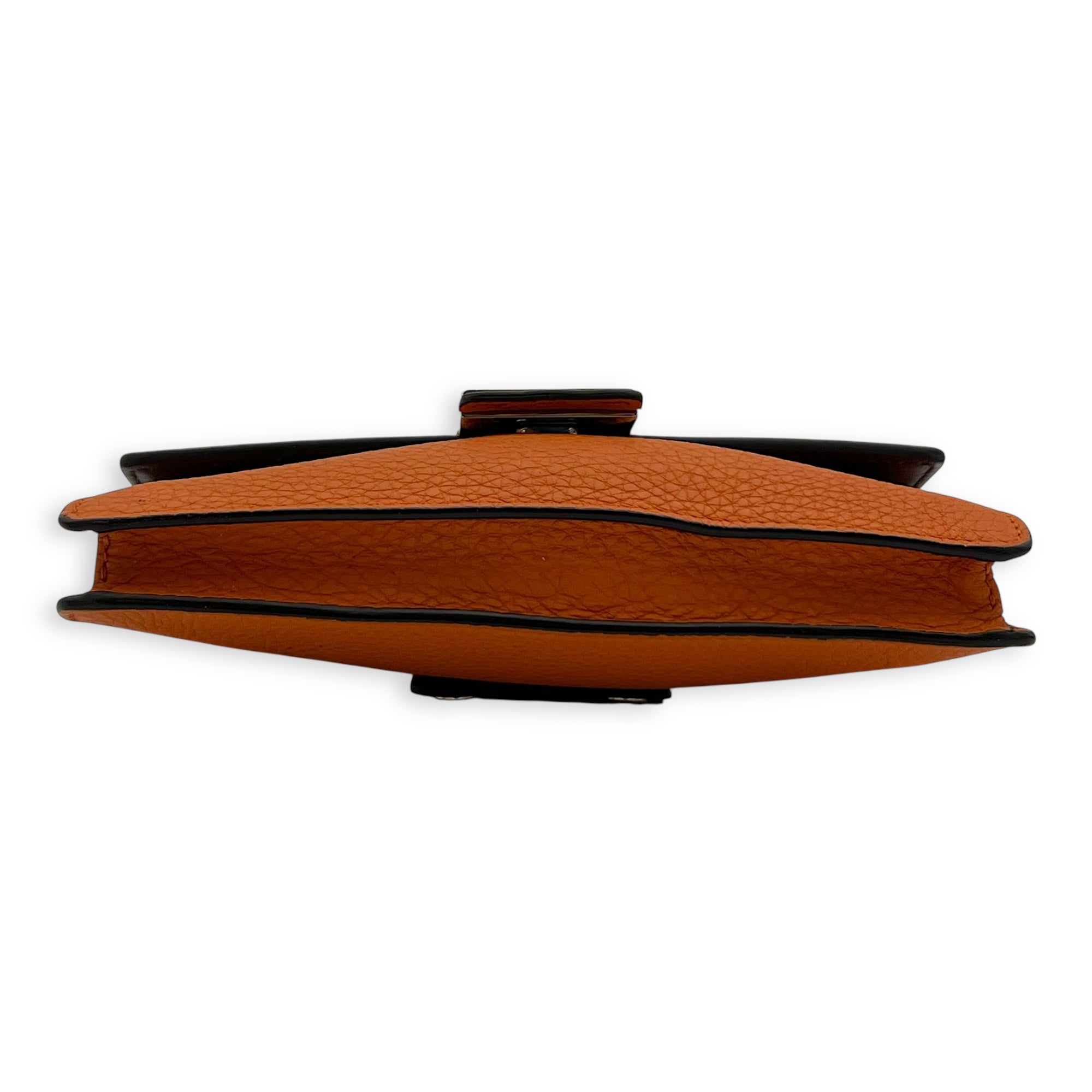 Baguette Crossbody Bag Orange in Calfskin, Silver hardware - Image 6