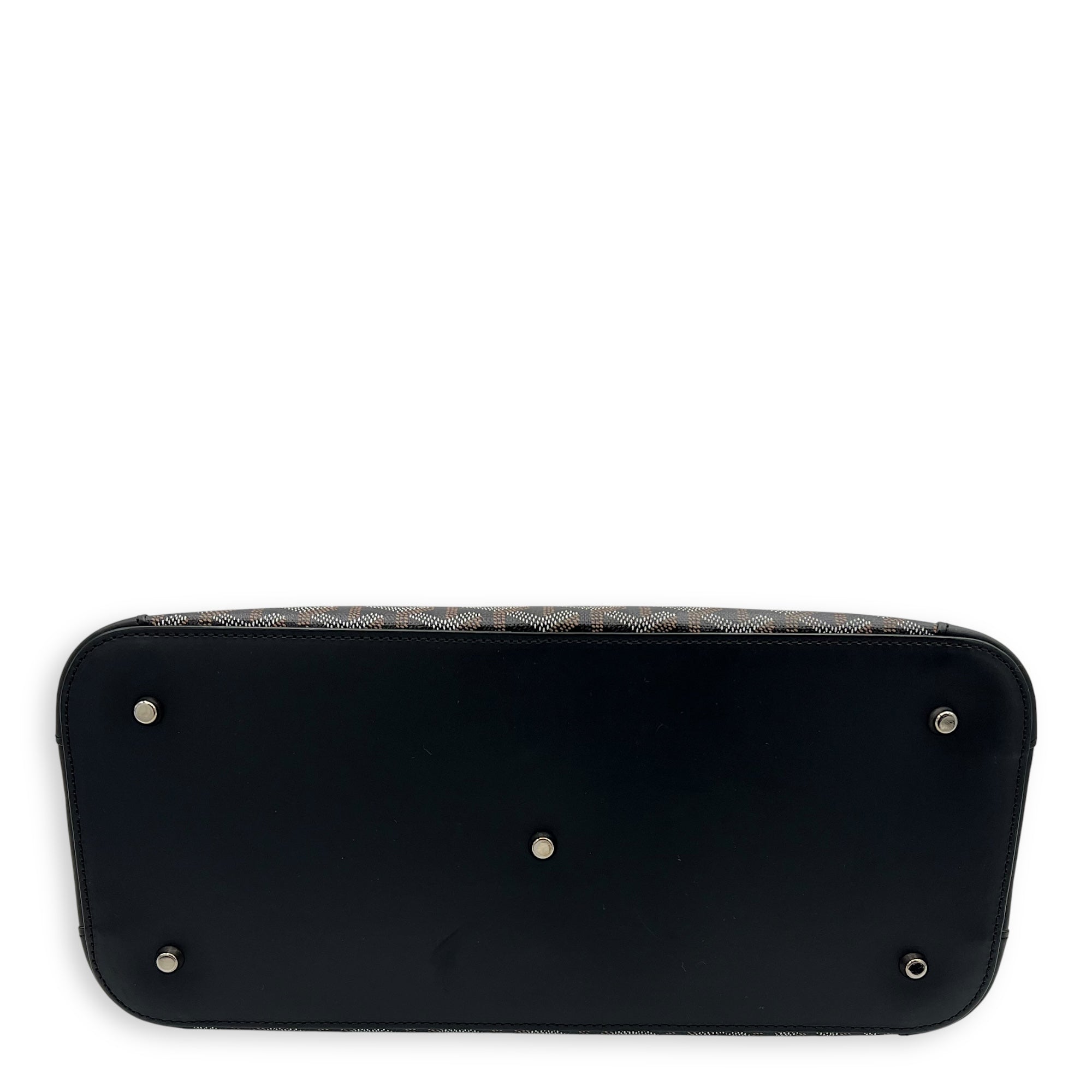 Vendome Top Handle Bag Black in Coated Canvas, Silver hardware - Image 6