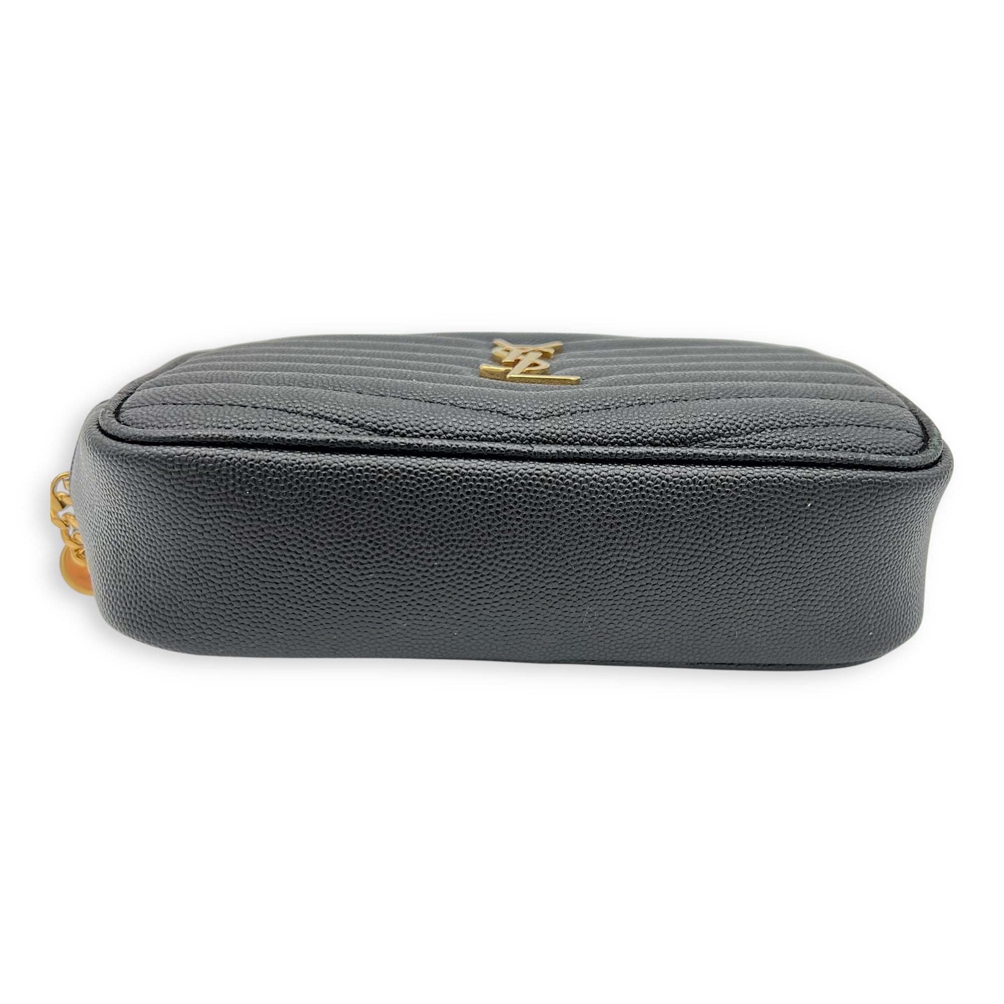 Lou Shoulder Bag Black in Caviar Leather, Gold hardware - Image 6