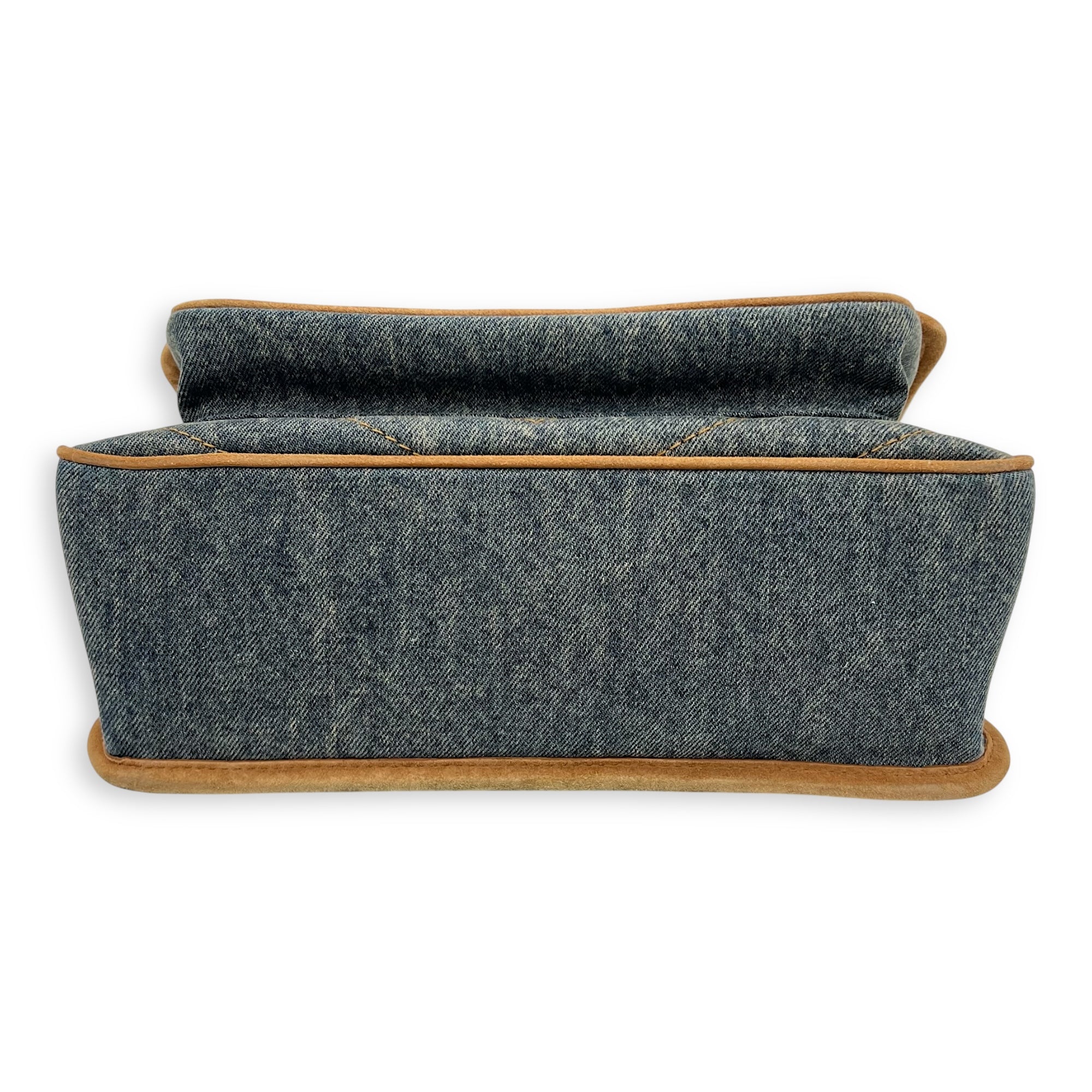 Niki Shoulder Bag Medium Blue in Denim, Gold hardware - Image 6