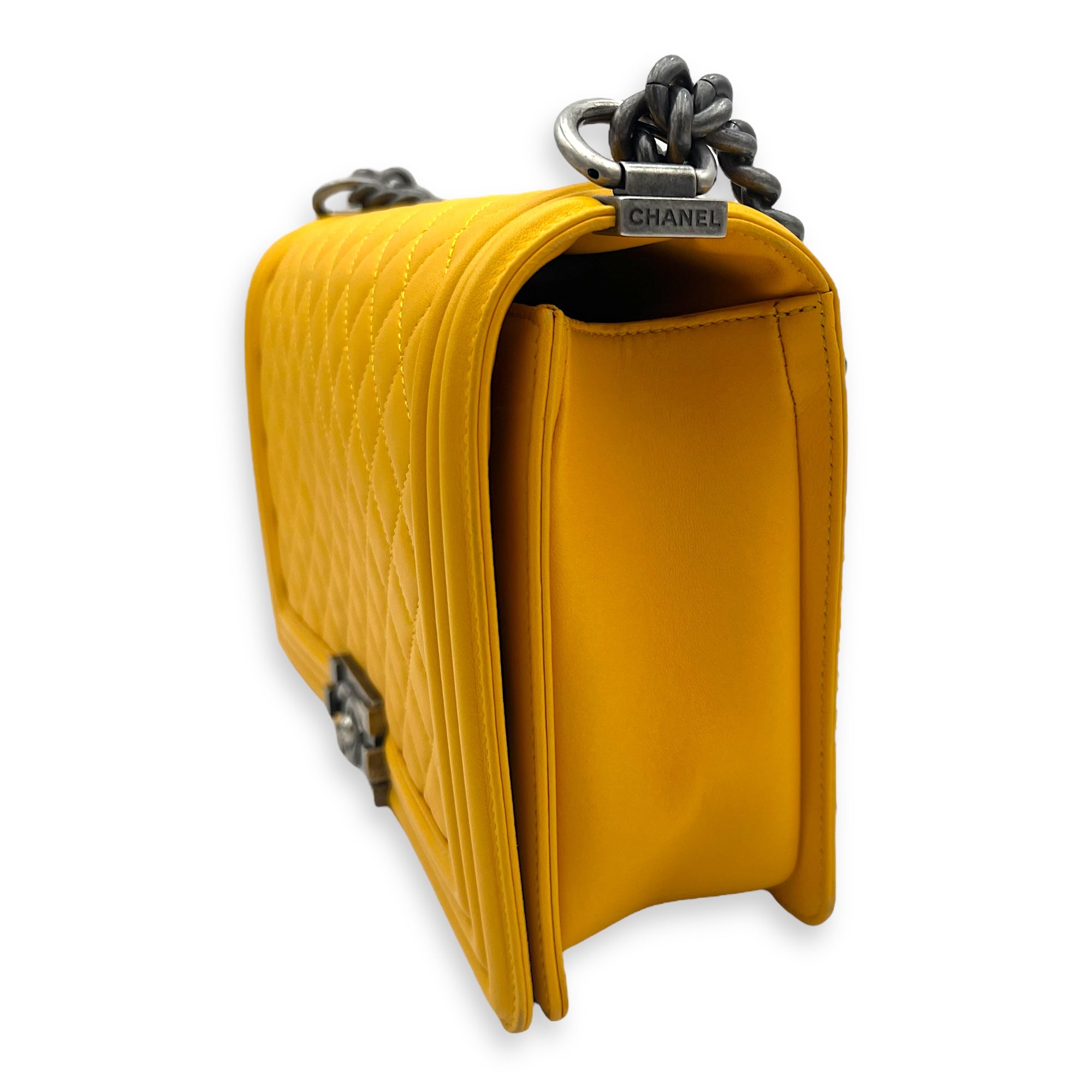 Boy Large Shoulder bag in Lambskin, Ruthenium Hardware - Image 7