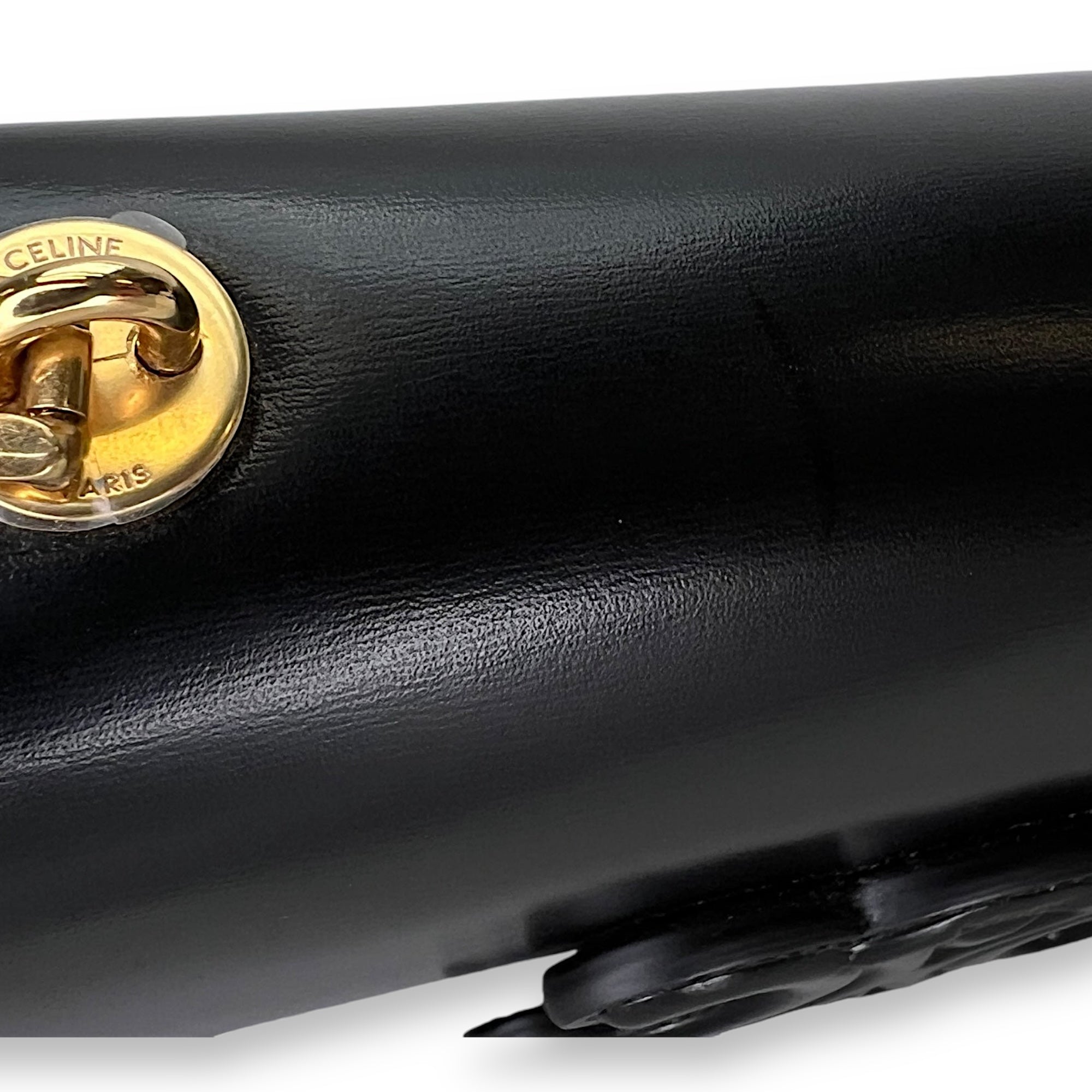 Triomphe Shoulder Bag Black in Calfskin , Gold Hardware - Image 8