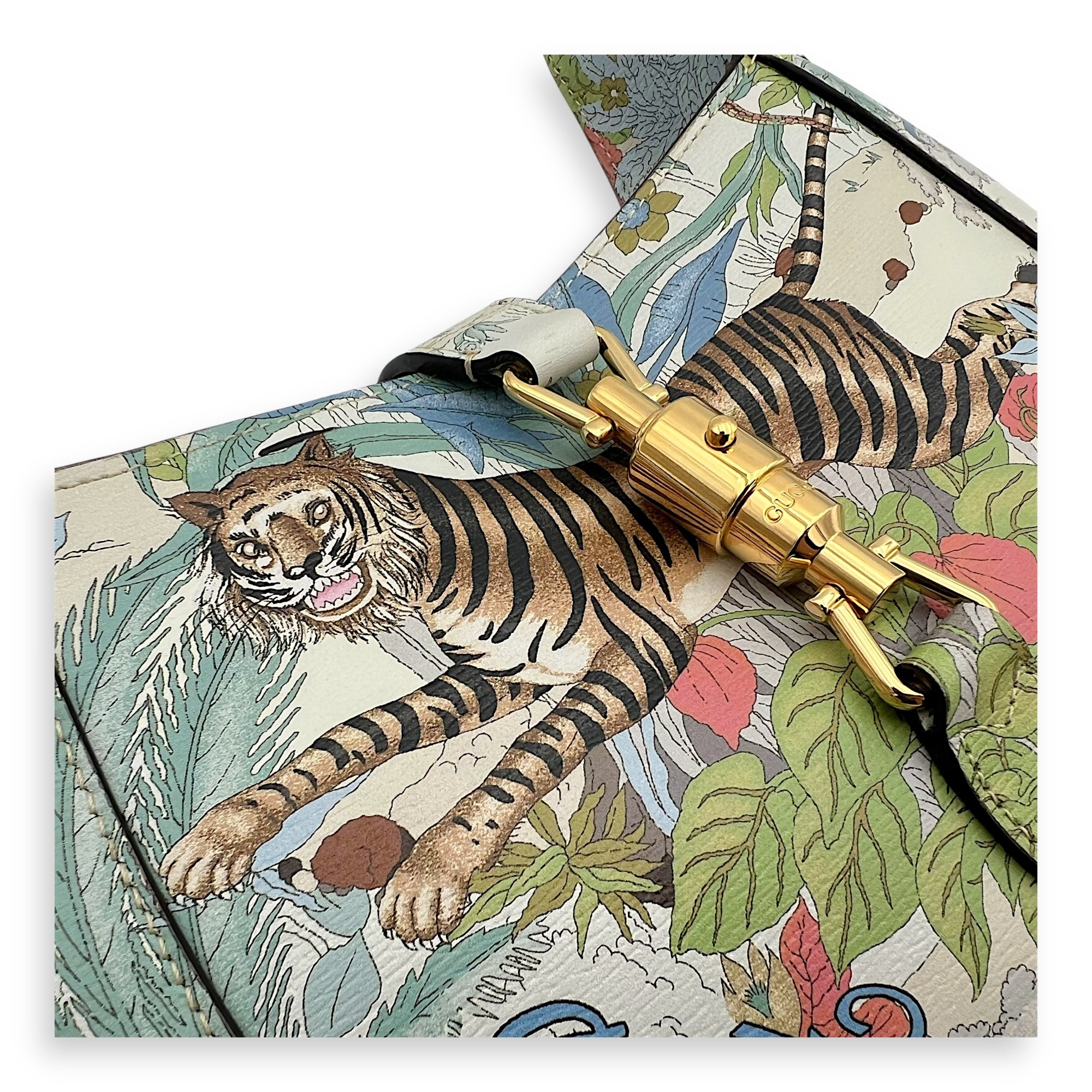 Jackie 1961 Small Multi-colour Shoulder Bag in Calfskin, Gold hardware - Image 8