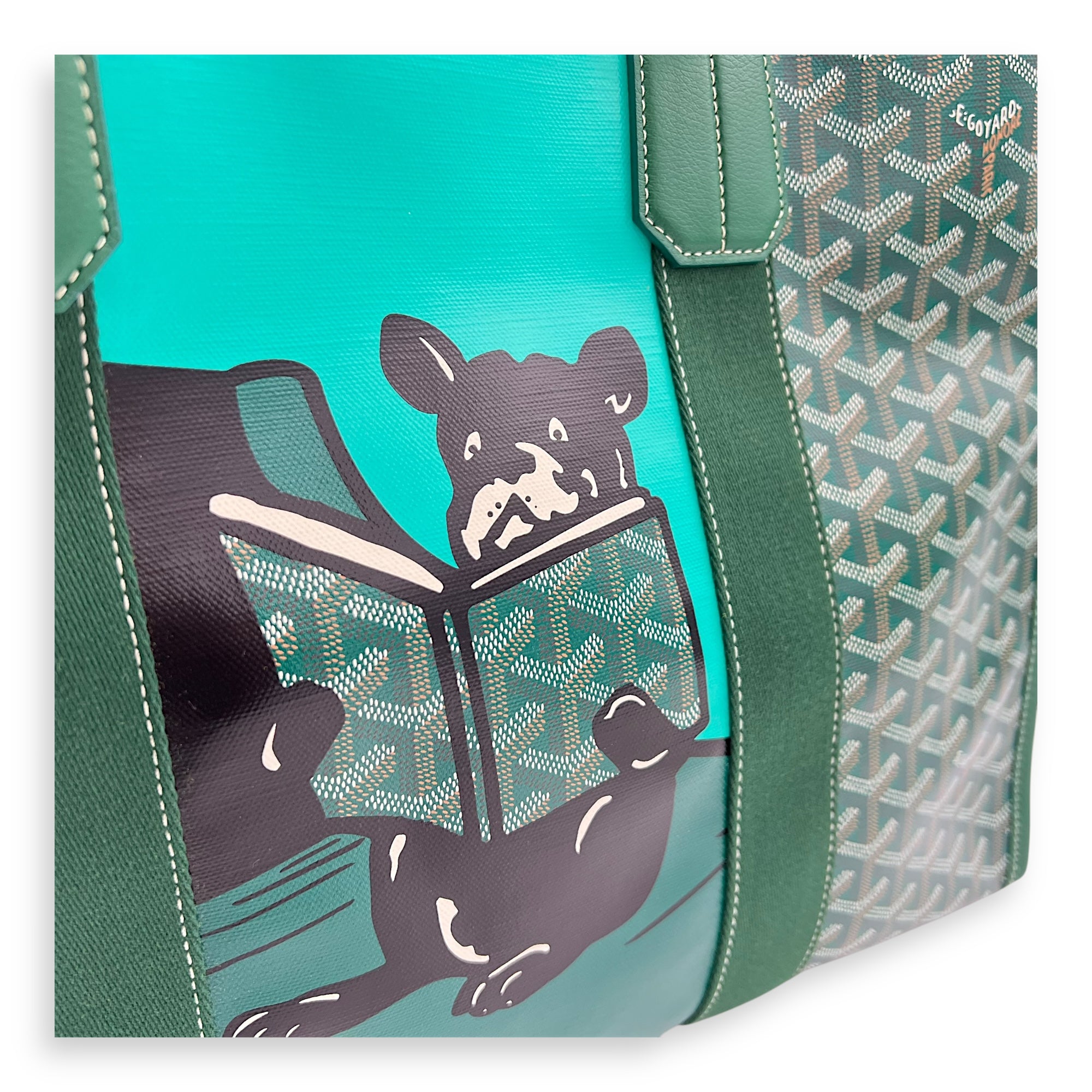Villette Tote Bag Green in Coated Canvas - Image 8