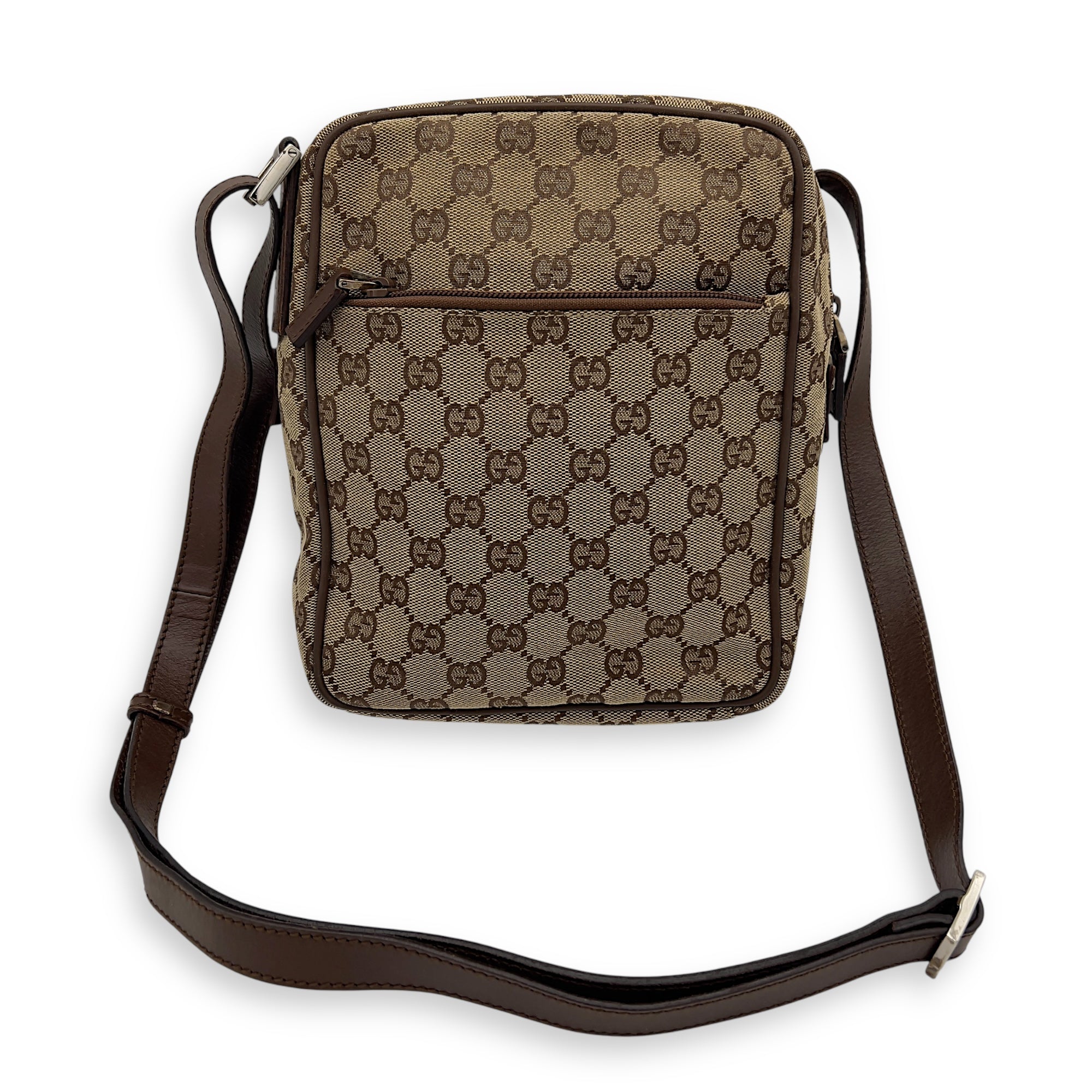GG Crossbody Bag Brown in Canvas, Gold hardware - Image 3