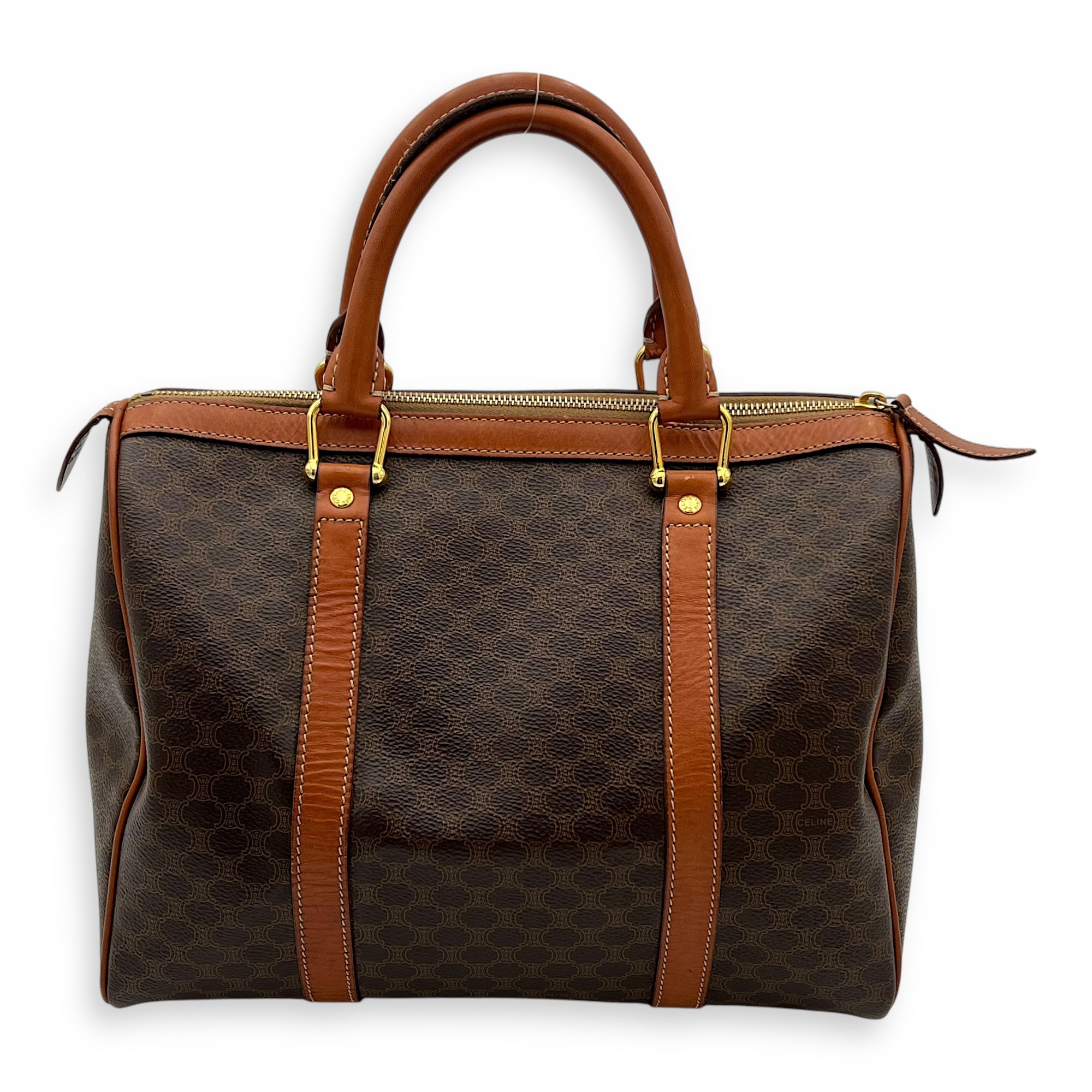 Macadam Top Handle Bag Brown in Calfskin, Gold hardware - Image 3