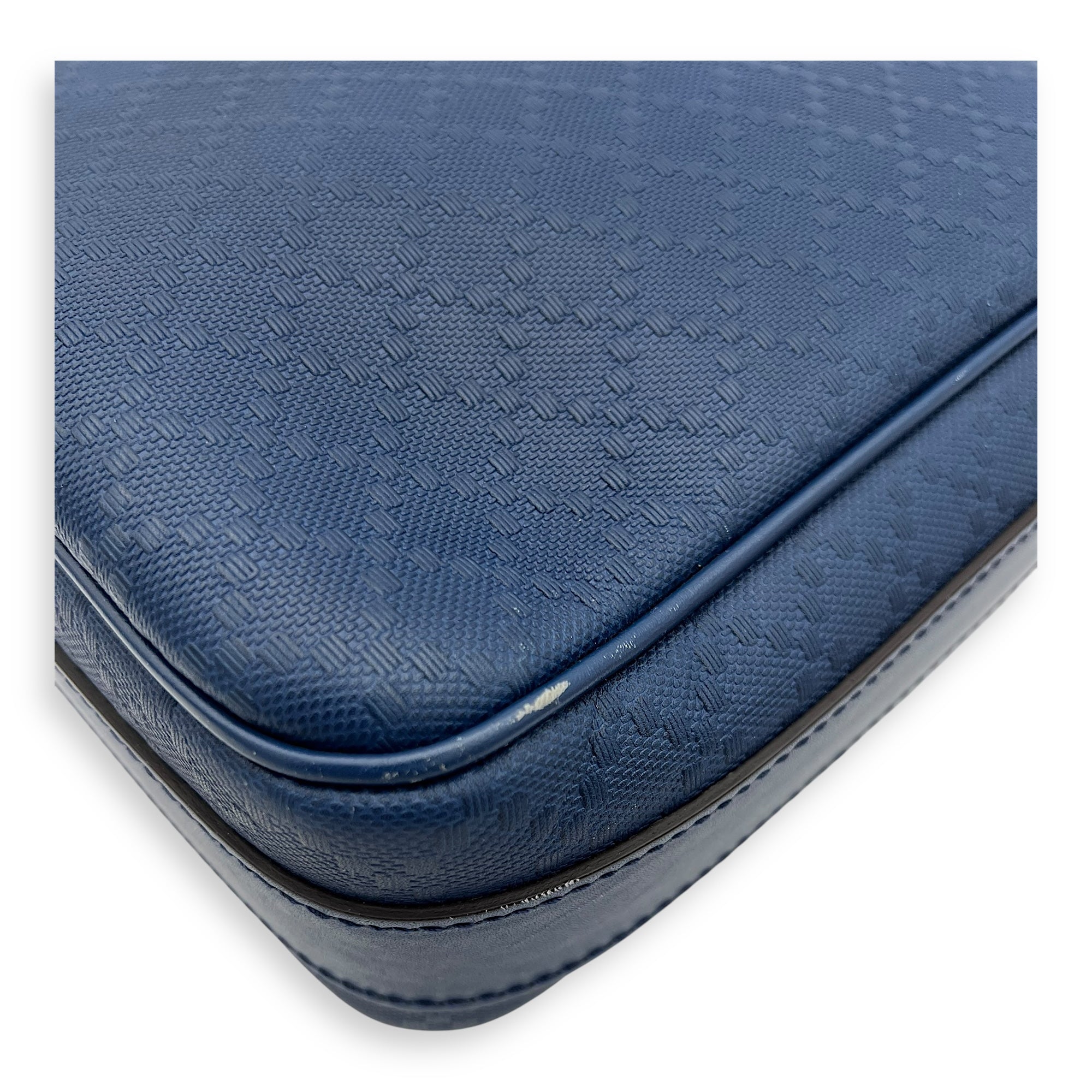 diamante Messenger Blue in Calfskin, Silver hardware - Image 10