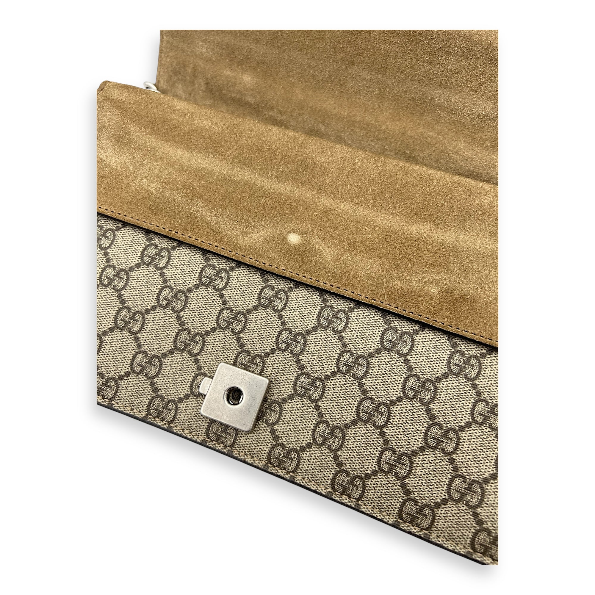 Dionysus Small Brown Shoulder Bag in Coated Canvas, Ruthenium hardware - Image 8