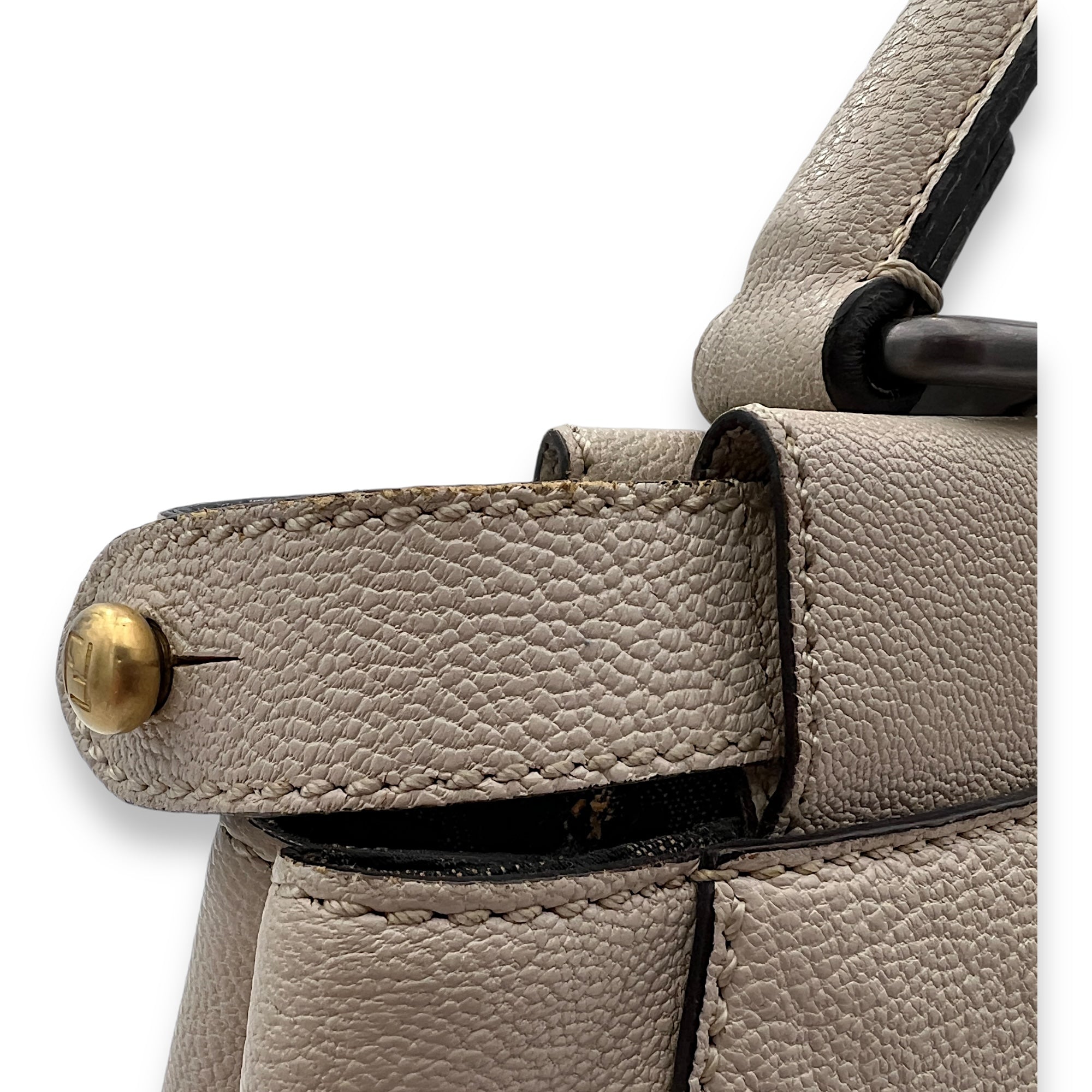 Peekaboo Medium Top handle bag in Calfskin, Silver Hardware - Image 11