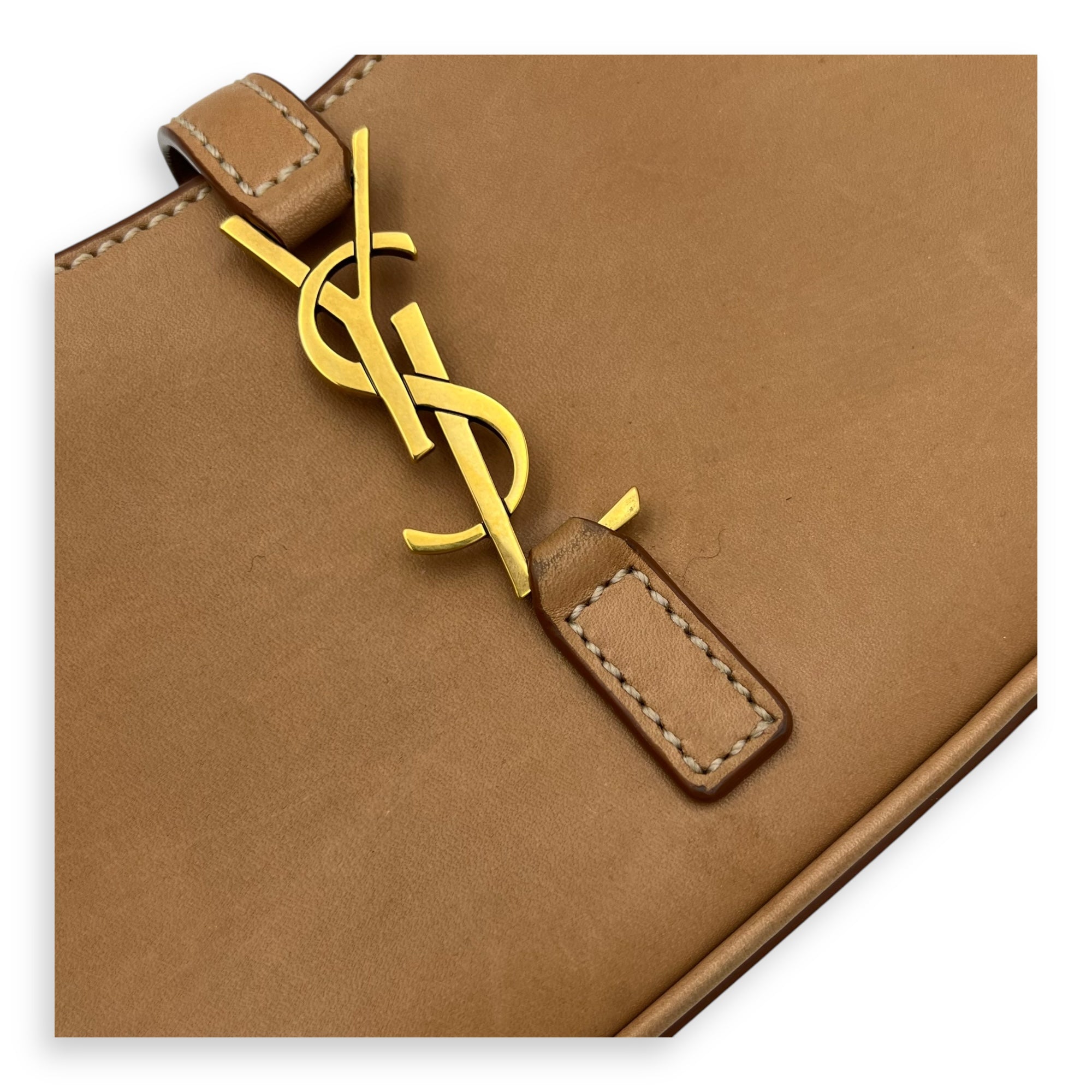 Le 5 A 7 Top Handle Bag Brown in Calfskin, Gold hardware - Image 11