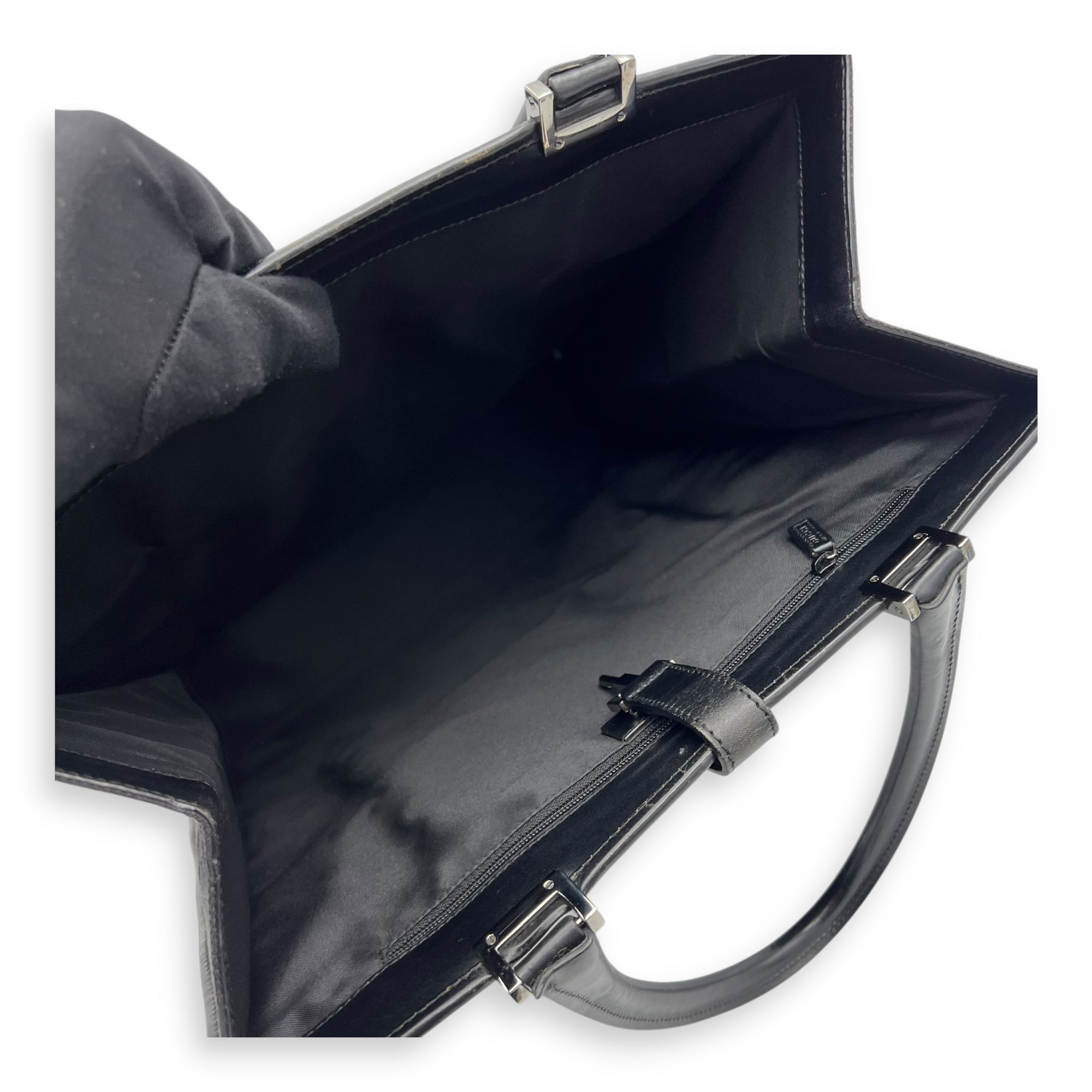 Jackie 1961 Tote Bag Black in Canvas, Silver hardware - Image 11