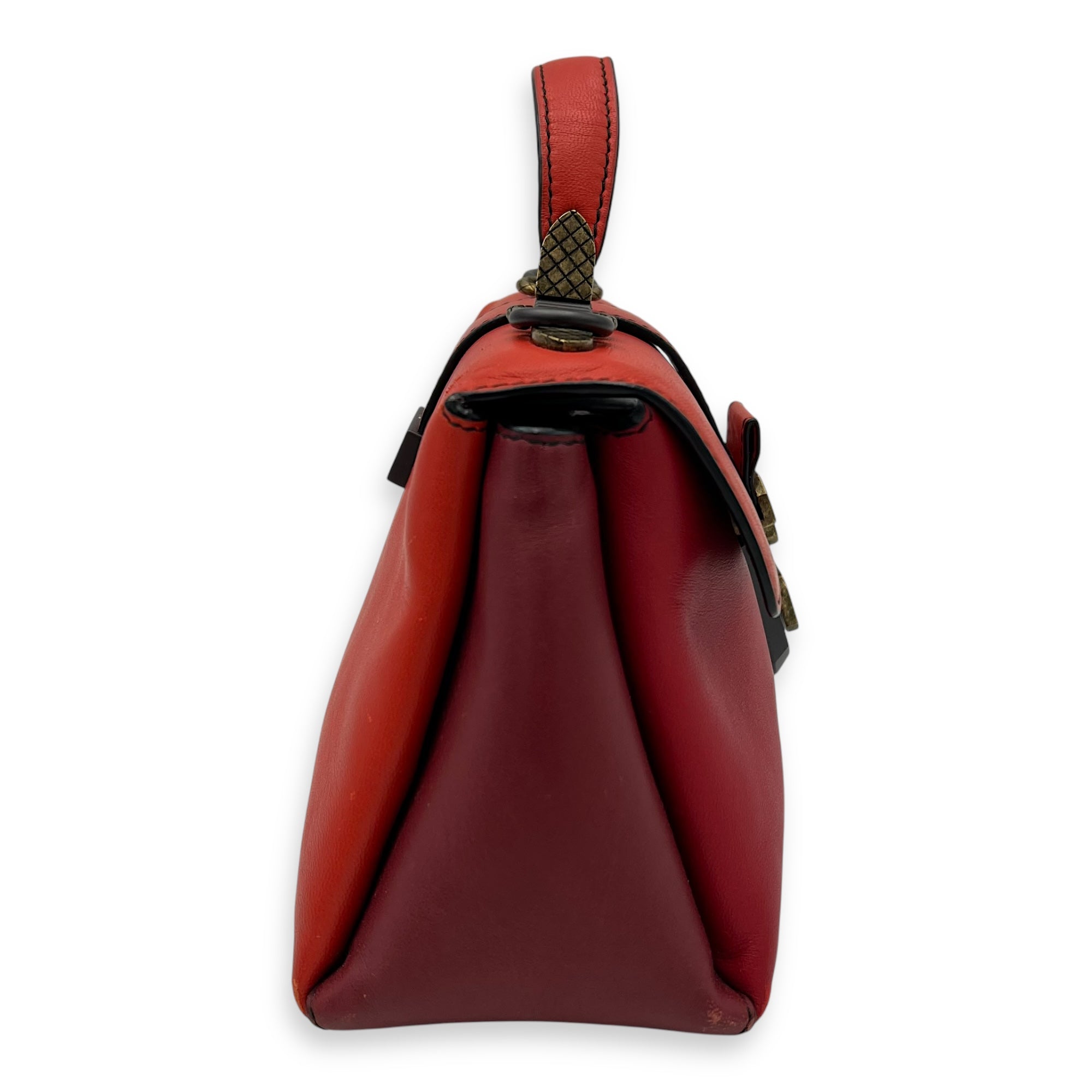 Piazza Top Handle Bag Red in Calfskin, Ruthenium hardware - Image 4
