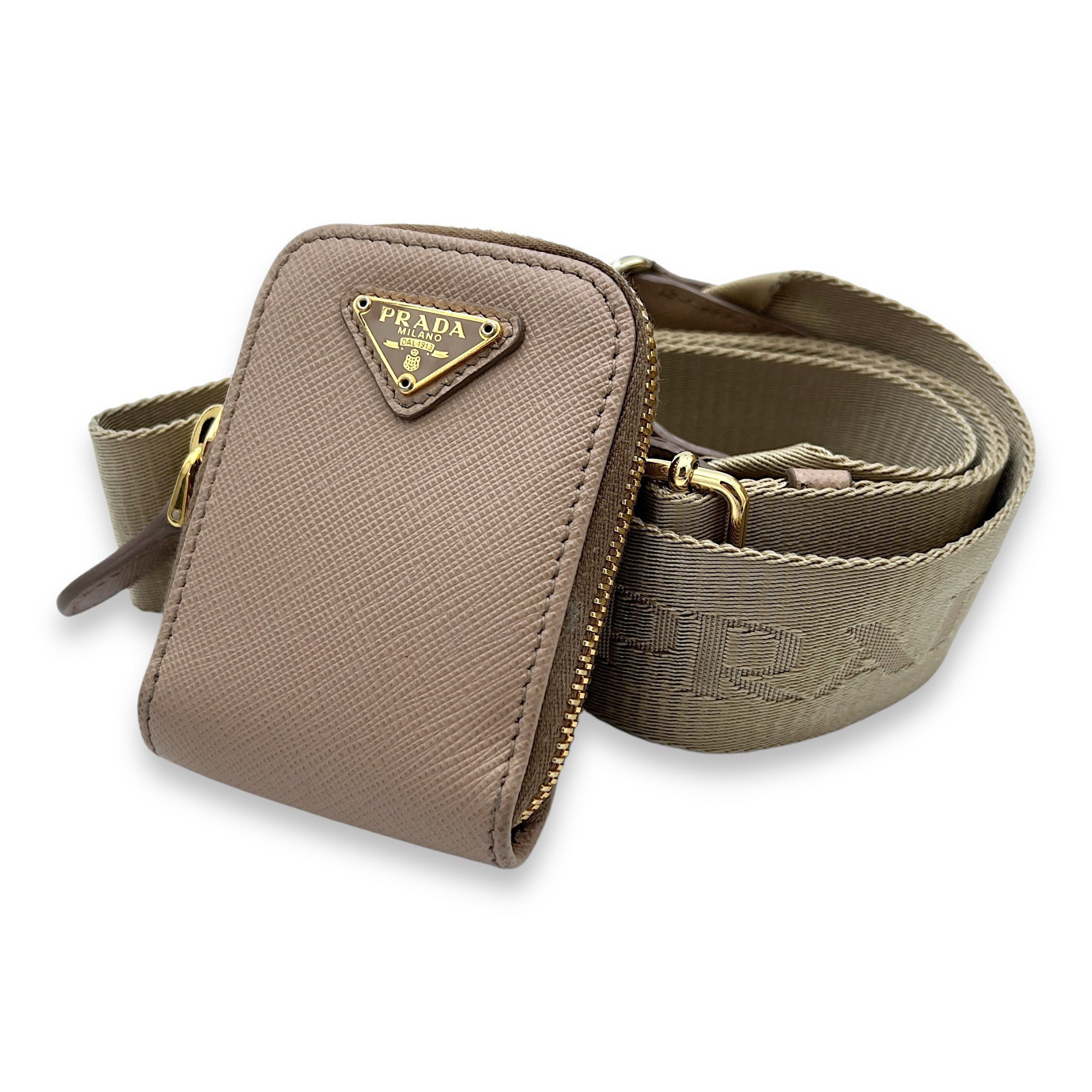 Re-Edition 2005 Crossbody bag in Saffiano leather, Gold Hardware - Image 12