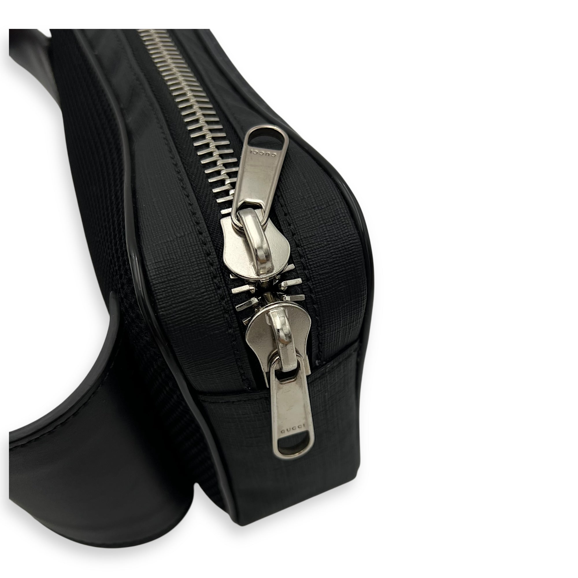 GG Supreme Belt Bag Black in Monogram Coated Canvas, Silver hardware - Image 9