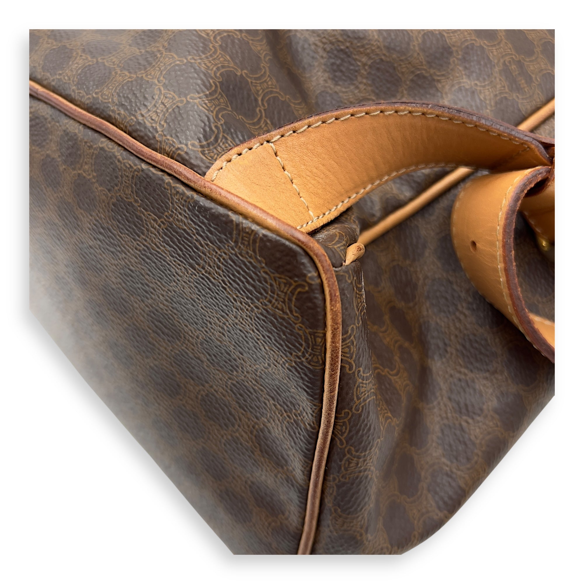 Macadam Backpack Brown in Coated Canvas, Gold hardware - Image 10